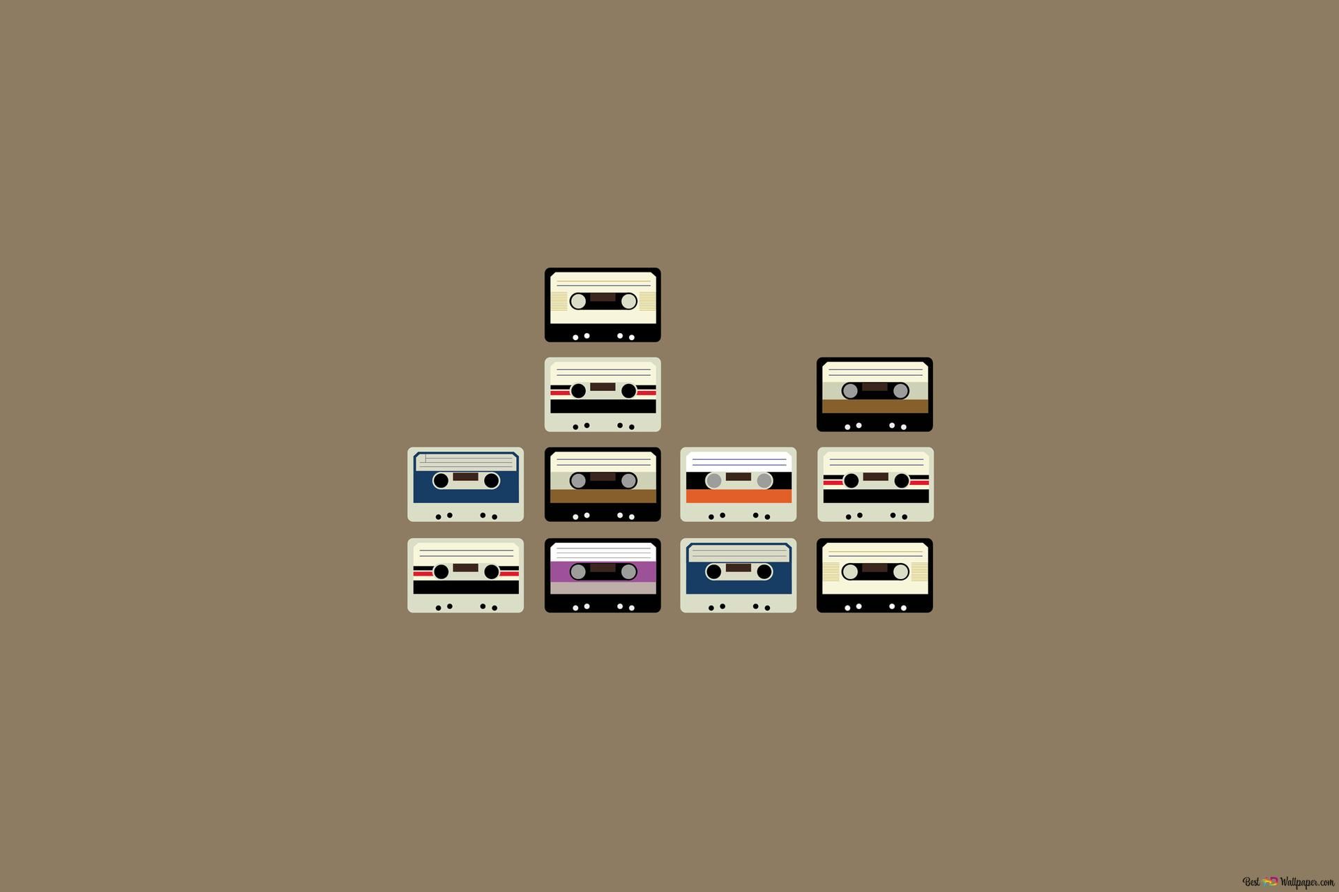 Cassette Tape Minimalist 2K wallpaper download