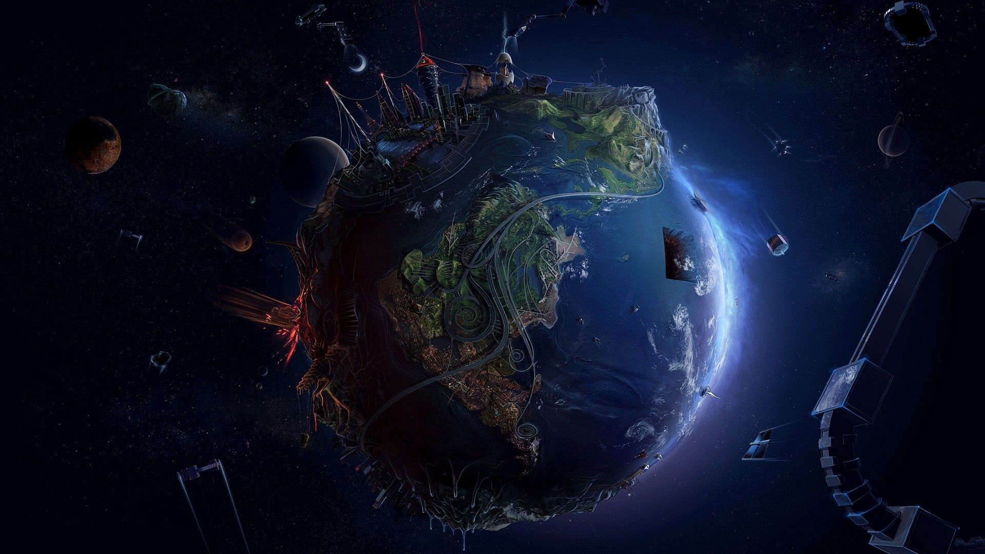 Anime HD Earth Wallpaper