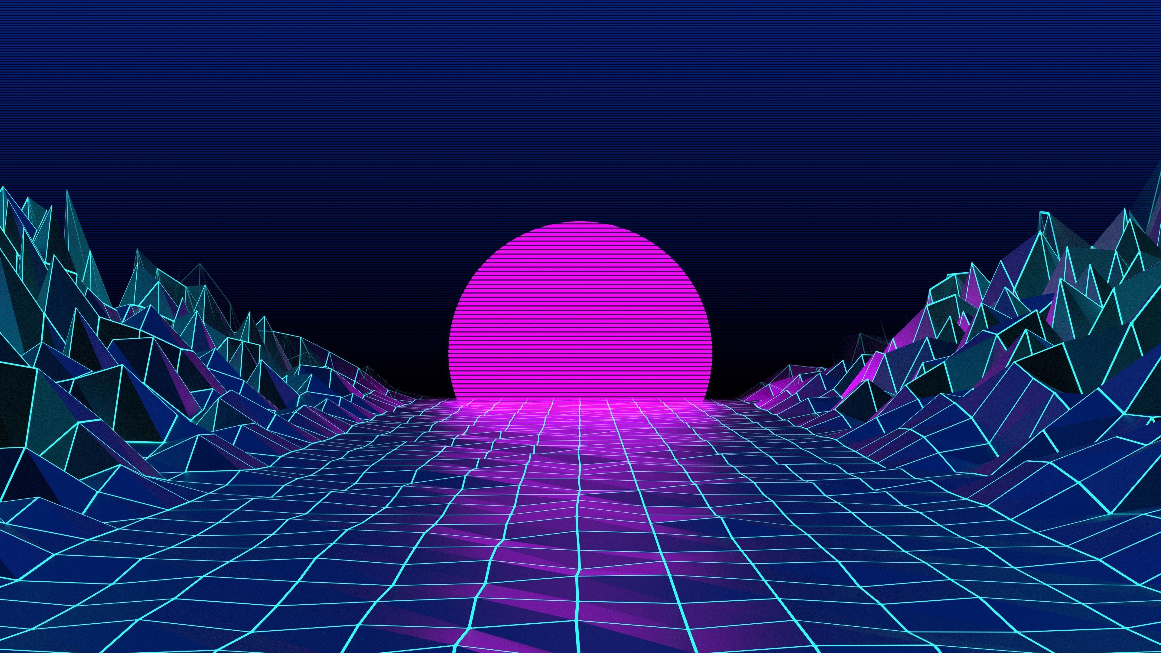 A neon colored tunnel with an egg shaped object - Cool, pattern