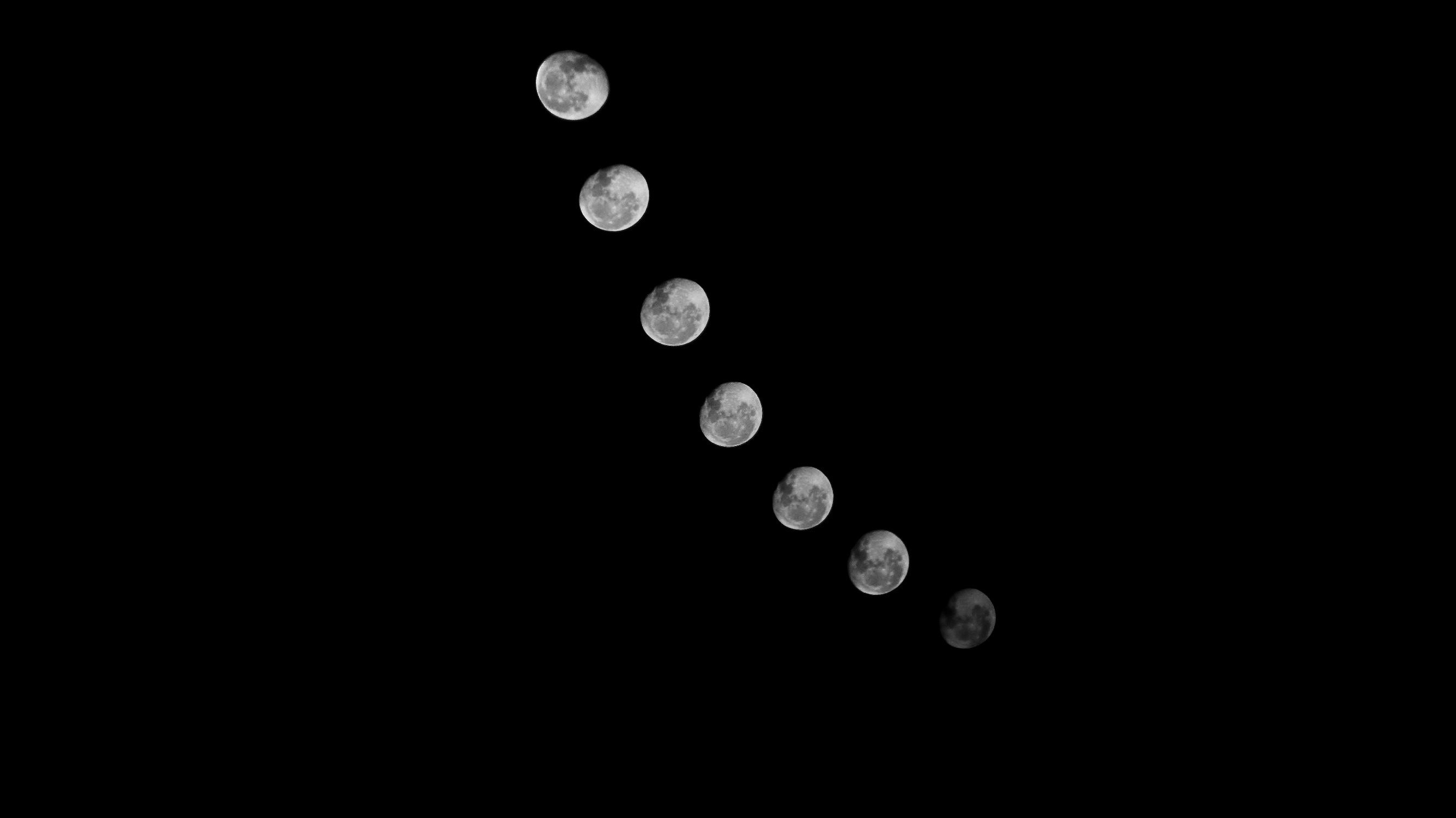 The moon in a black sky - Moon phases