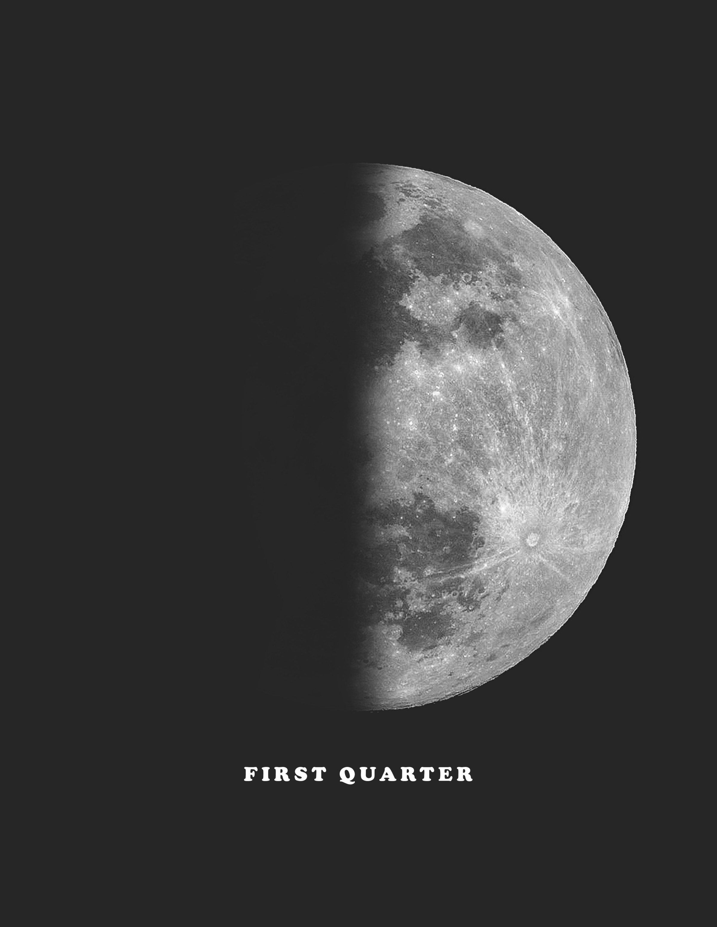 First quarter moon poster - Moon phases