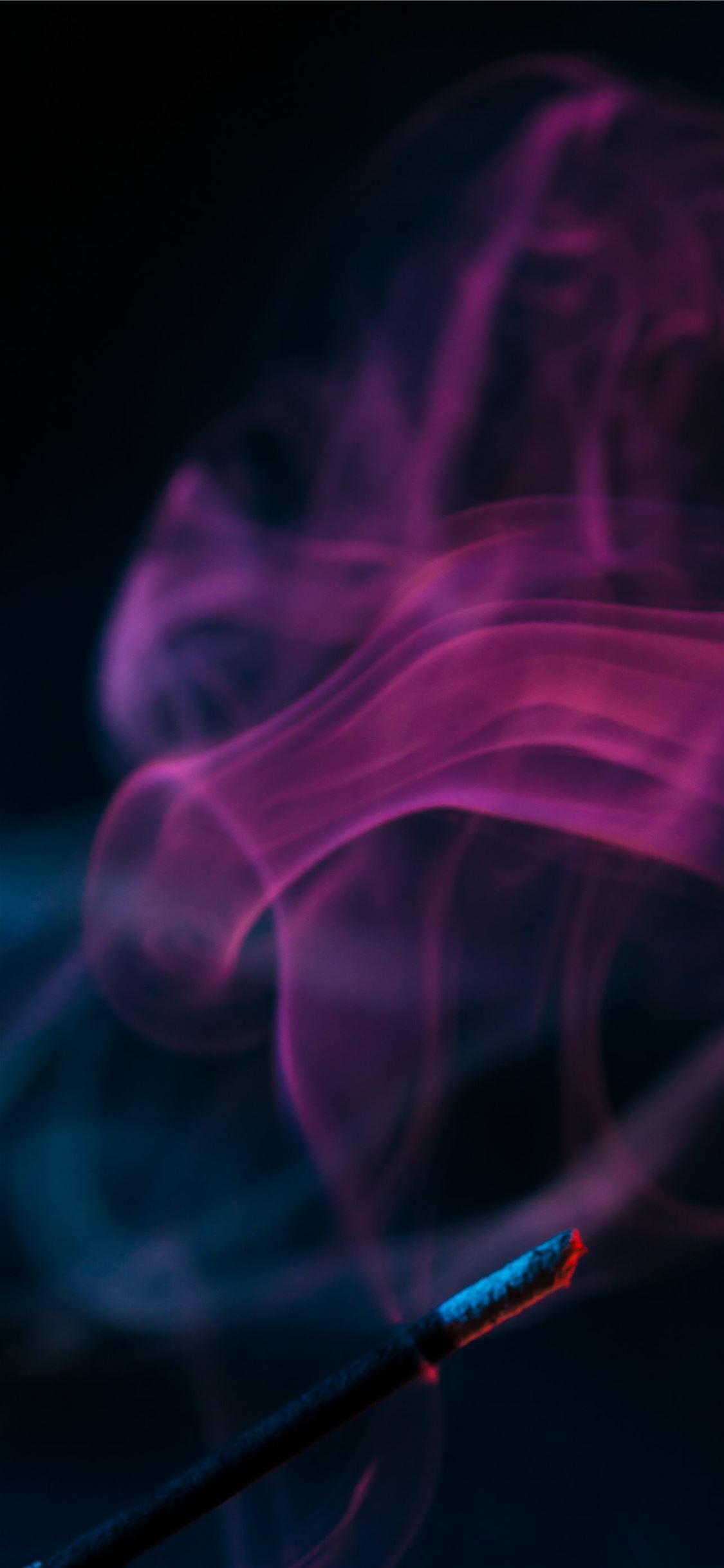 IPhone wallpaper of incense stick with smoke in the dark - Smoke