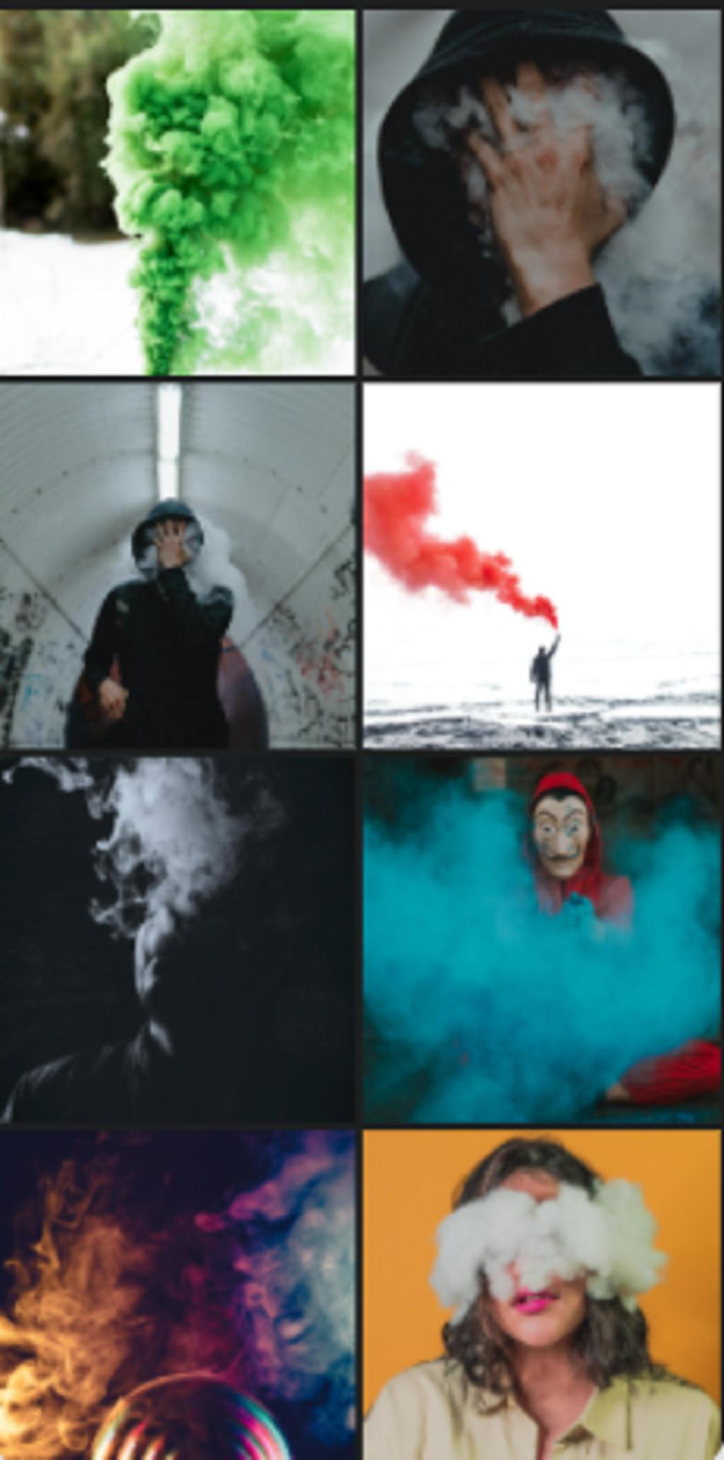 A collage of photos with smoke coming out - Smoke