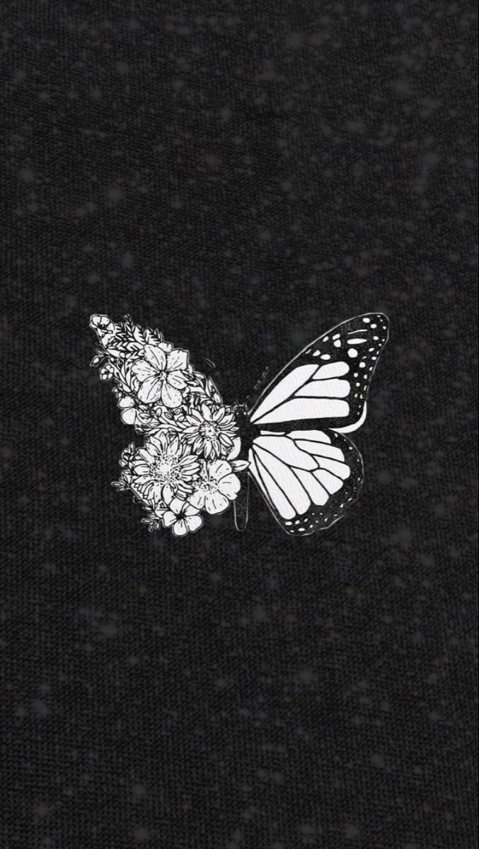 A black shirt with white butterfly on it - Punk
