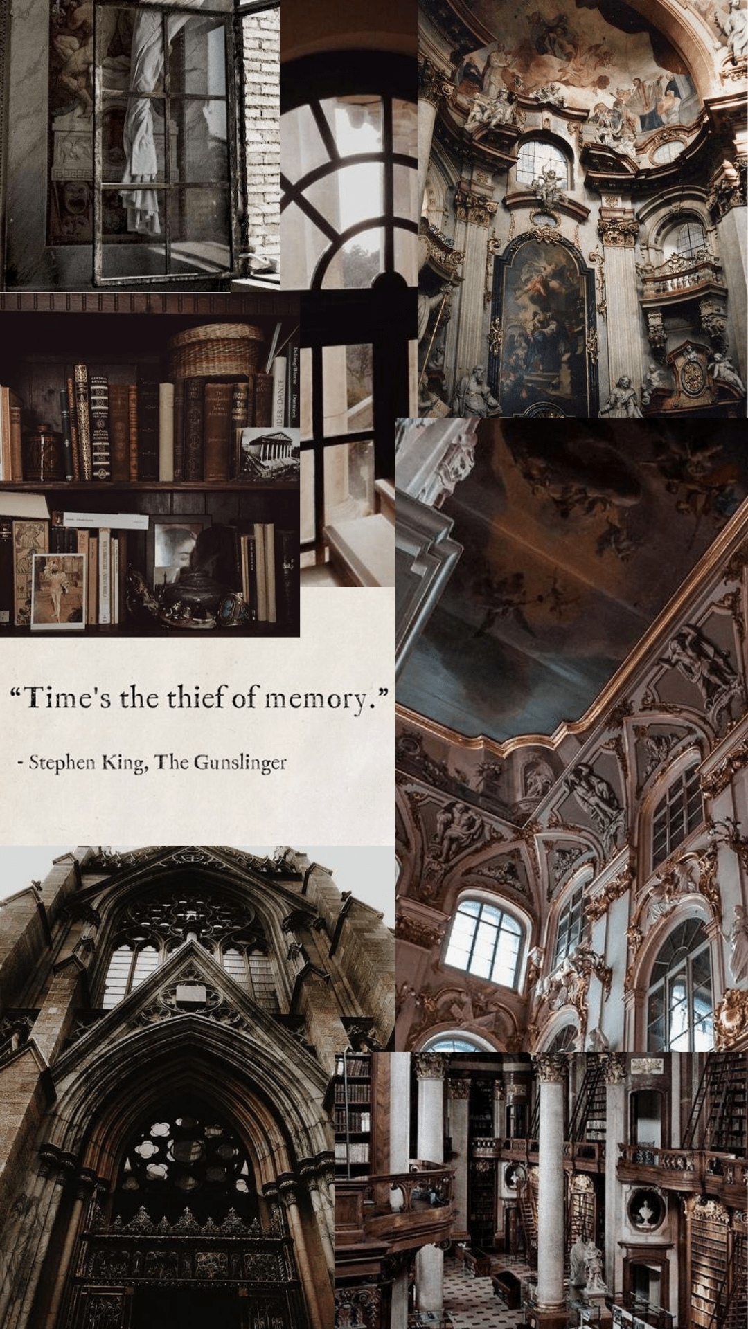 Time's the thief of memory. - Dark academia, Harry Potter, light academia, Goblincore, architecture, royalcore, library