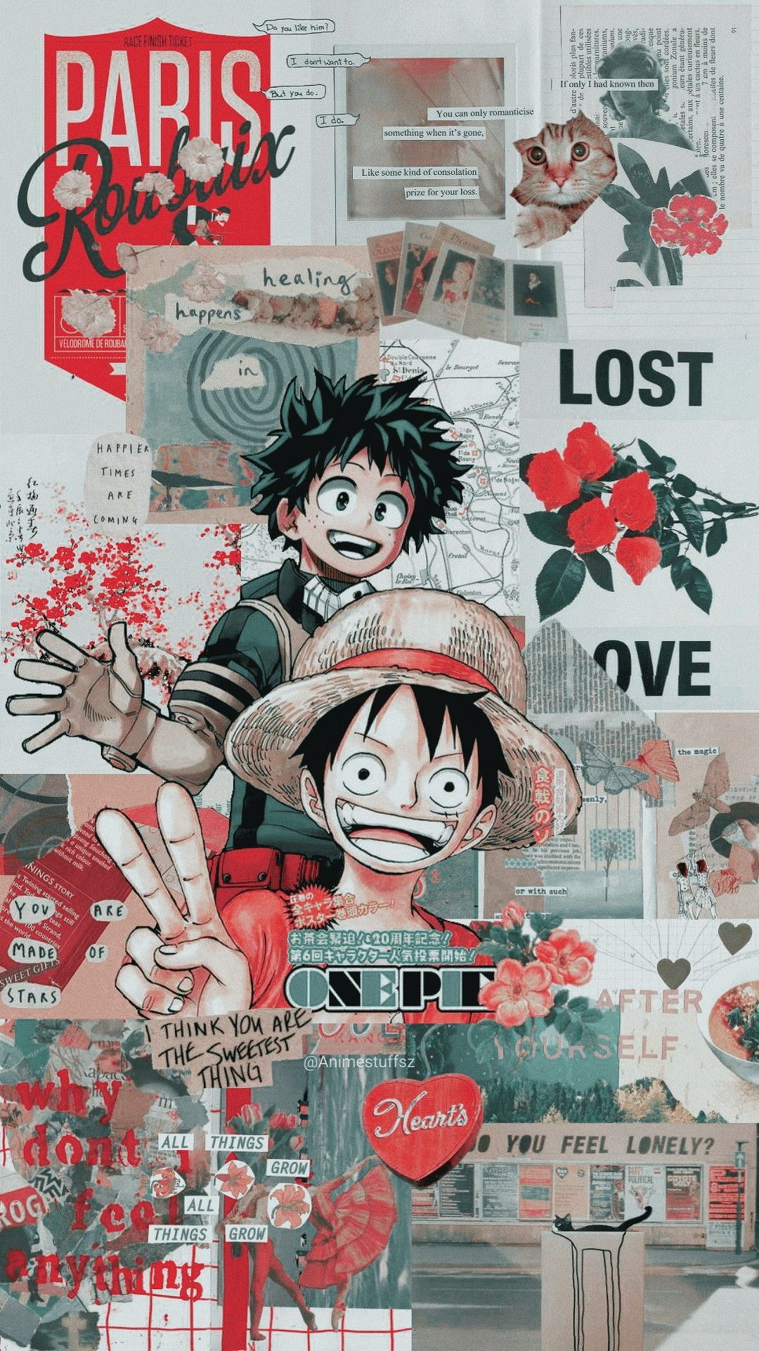 Deku e Luffy.. BNHA e One Piece. Anime wallpaper iphone, Anime wallpaper, Anime