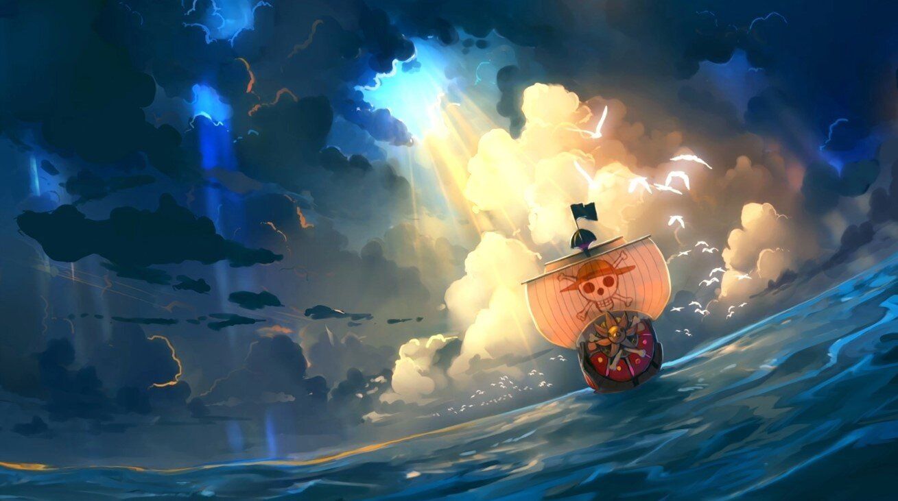The ship sails through the storm - One Piece