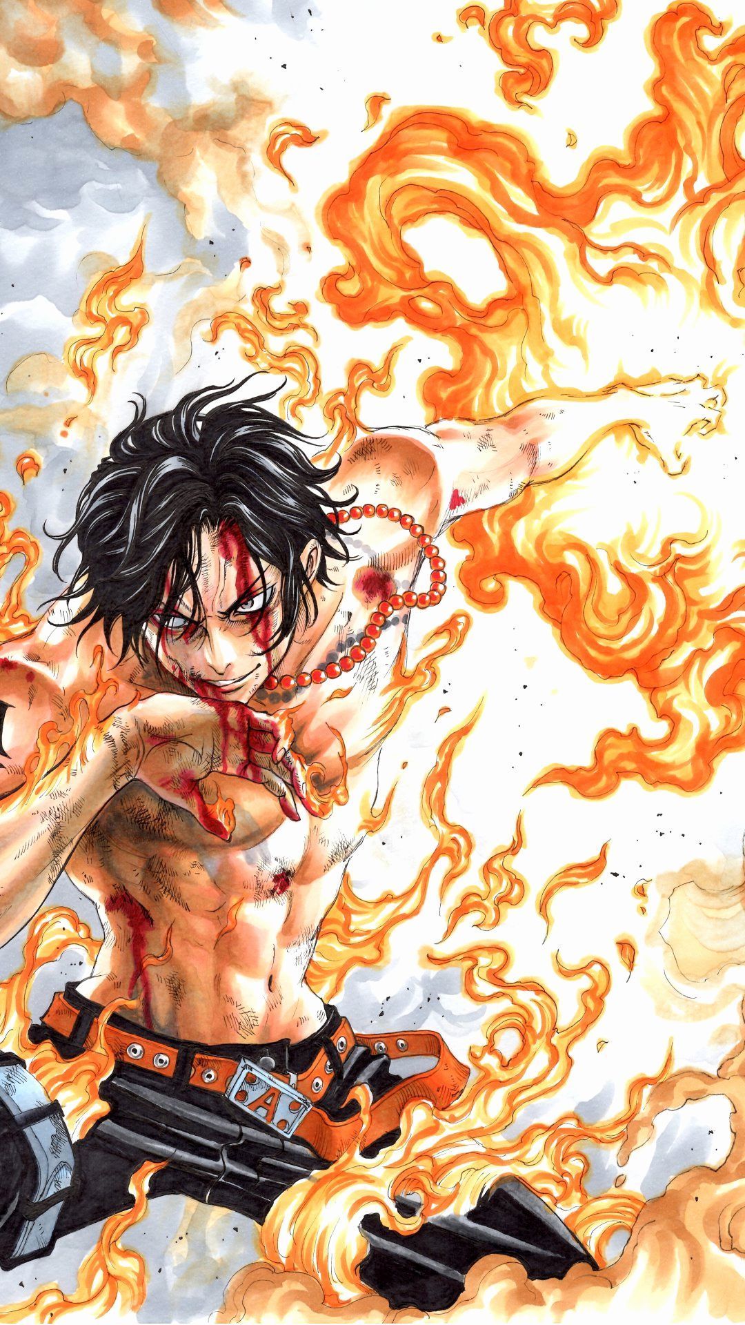 Ace One Piece Wallpaper iPhone with image resolution 1080x1920 pixel. You can make this wallpaper for your iPhone 5, 6, 7, 8, X backgrounds, Mobile Screensaver, or iPad Lock Screen - One Piece