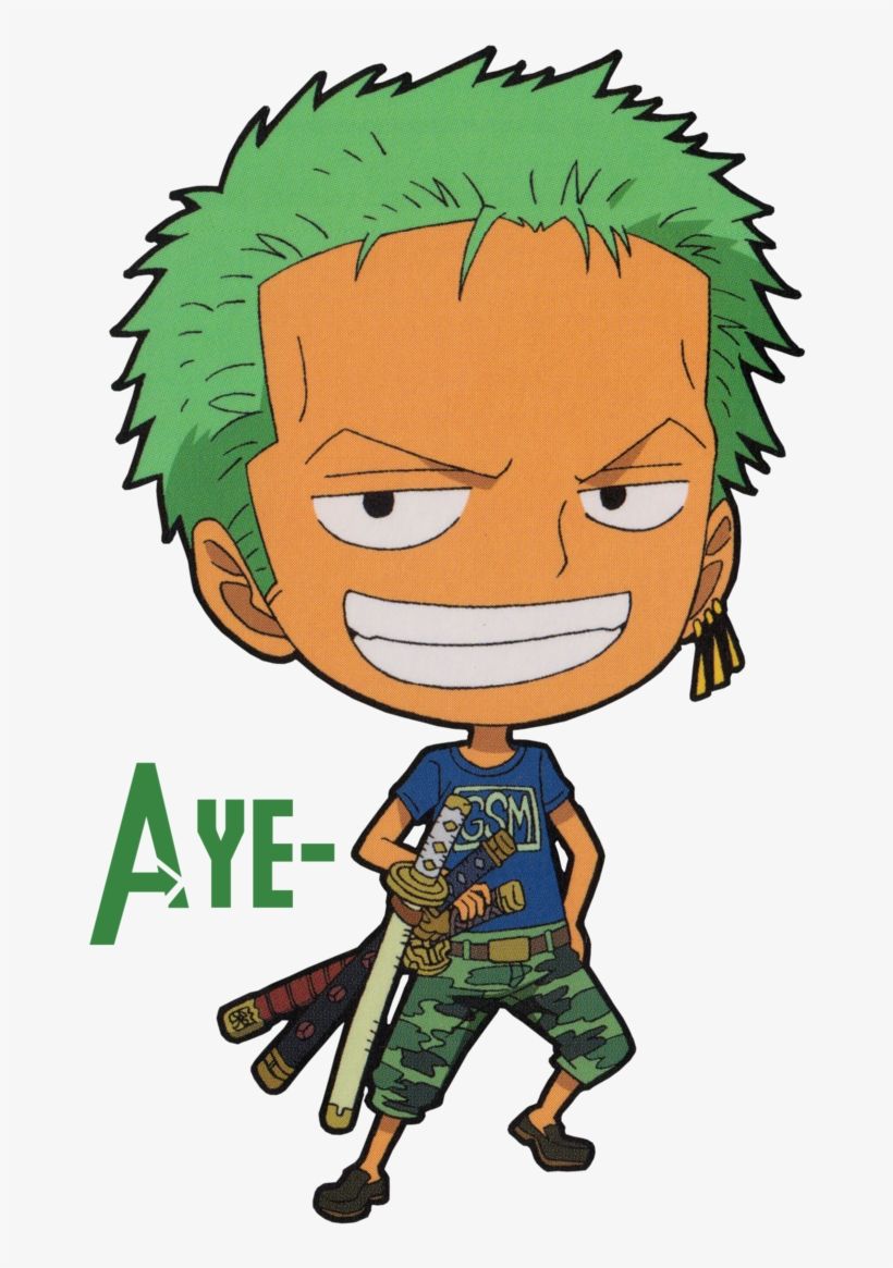 One piece anime character with green hair and a sword - One Piece