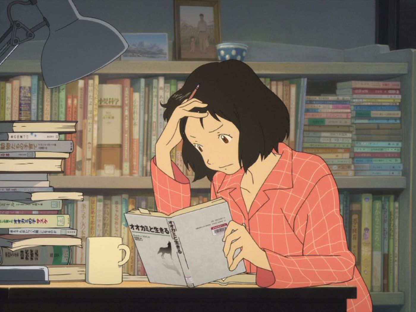 A woman sitting at her desk reading - Lo fi