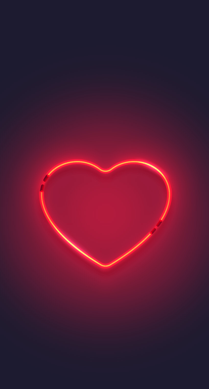 A red neon heart sign on a black background - Neon red, heart
