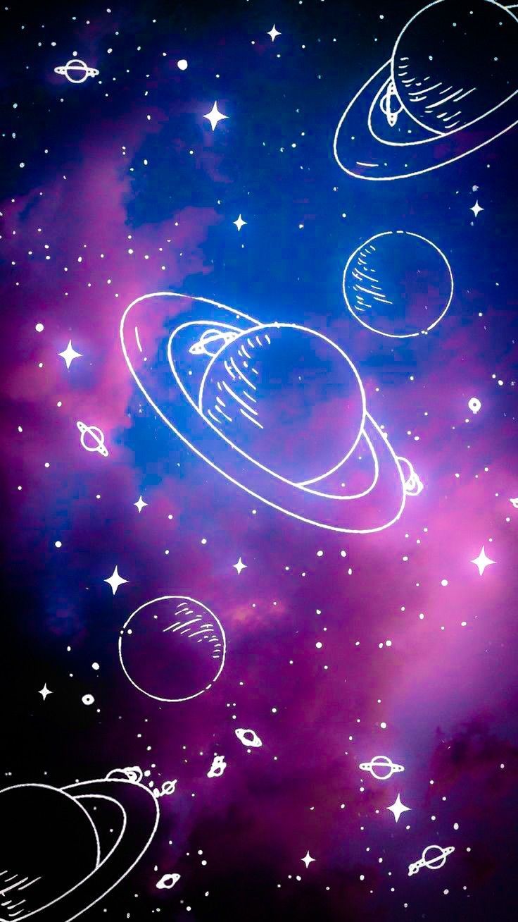 Aesthetic wallpaper of the galaxy with planets - Galaxy