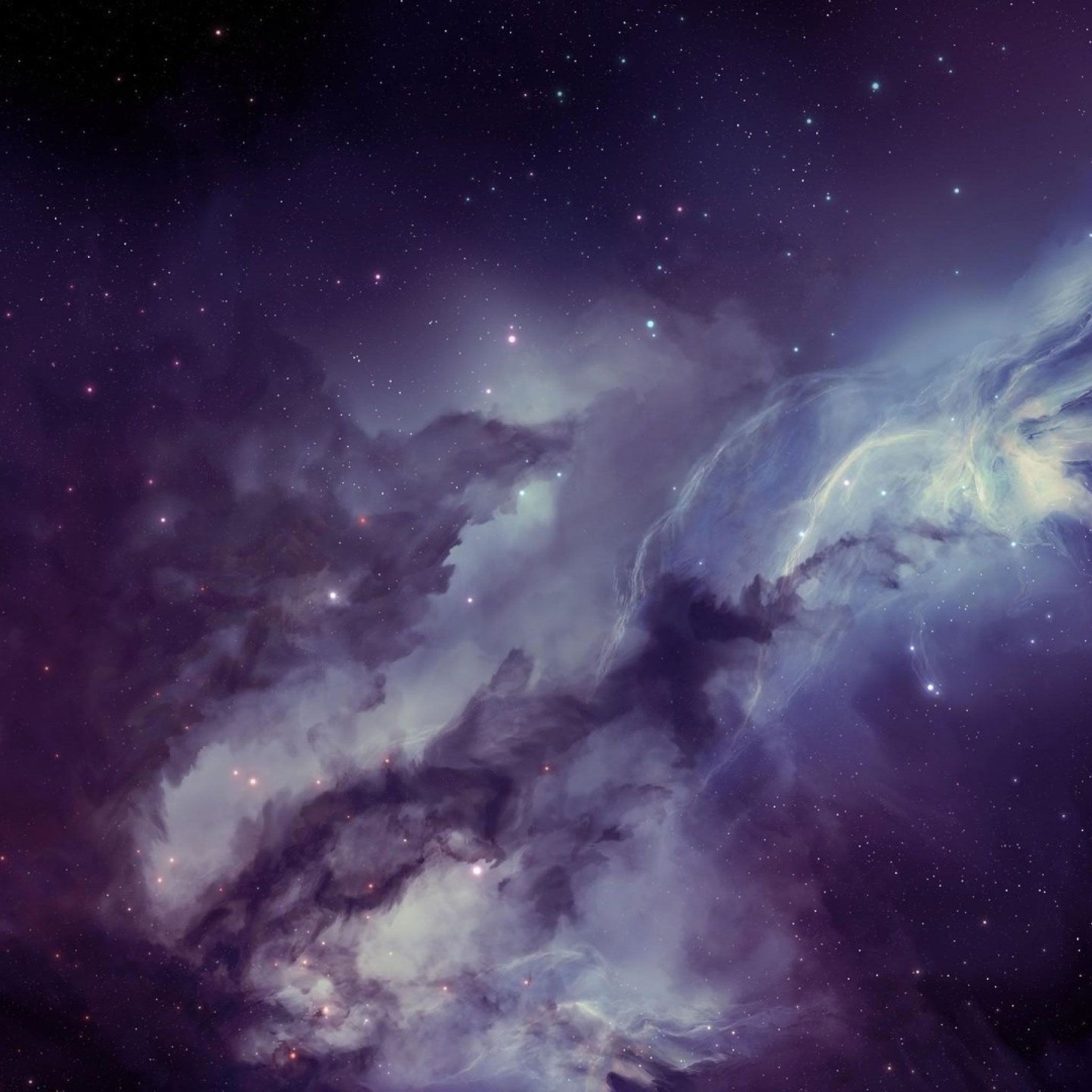 A purple and blue space with stars - Galaxy
