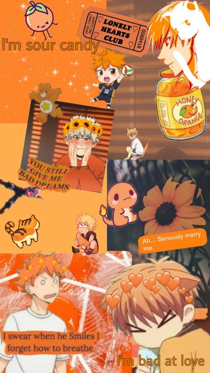 Orange Aesthetic Anime Wallpaper
