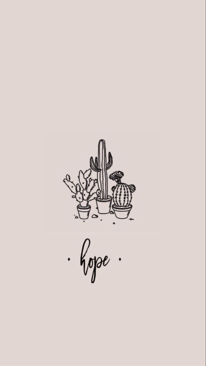 Aesthetic phone background of three cacti with the word 