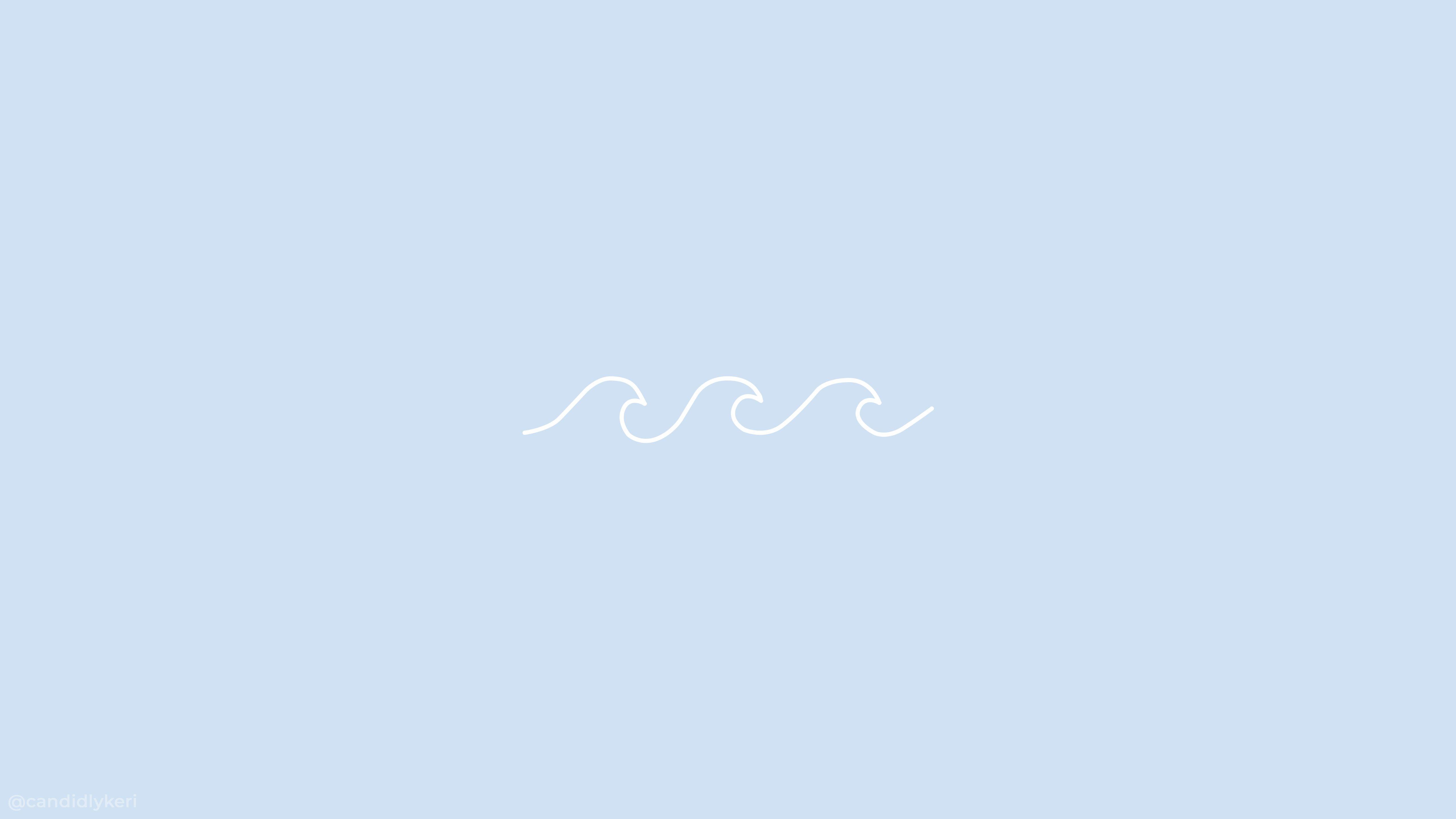 Minimalistic white wave icon on a blue background - MacBook