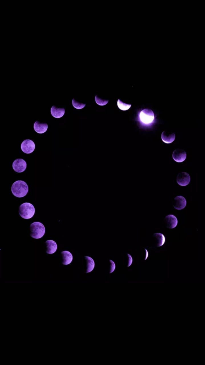 The moon is in a circle of purple - Purple, moon phases, moon