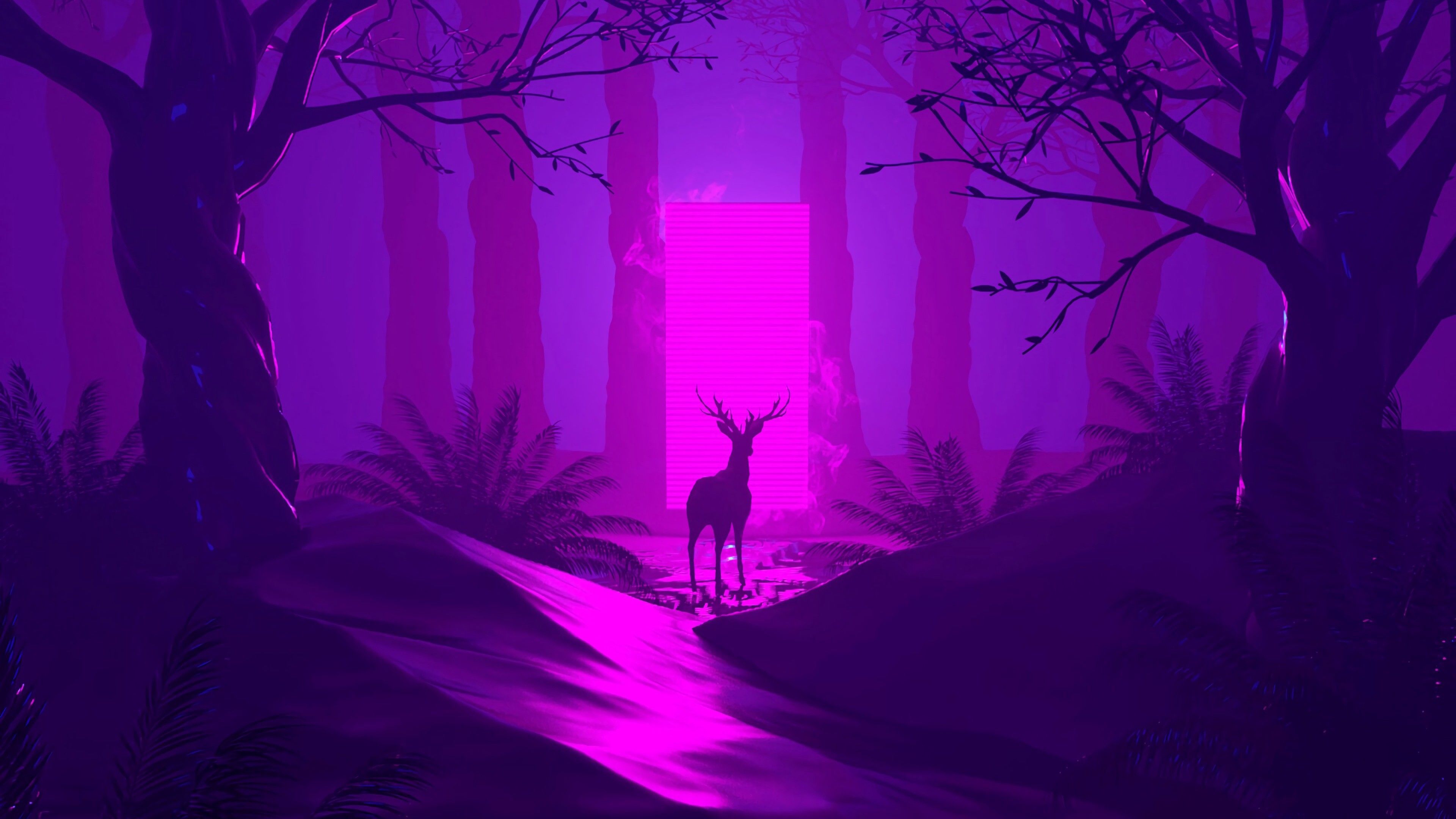 A deer in a purple forest - Purple, dark purple