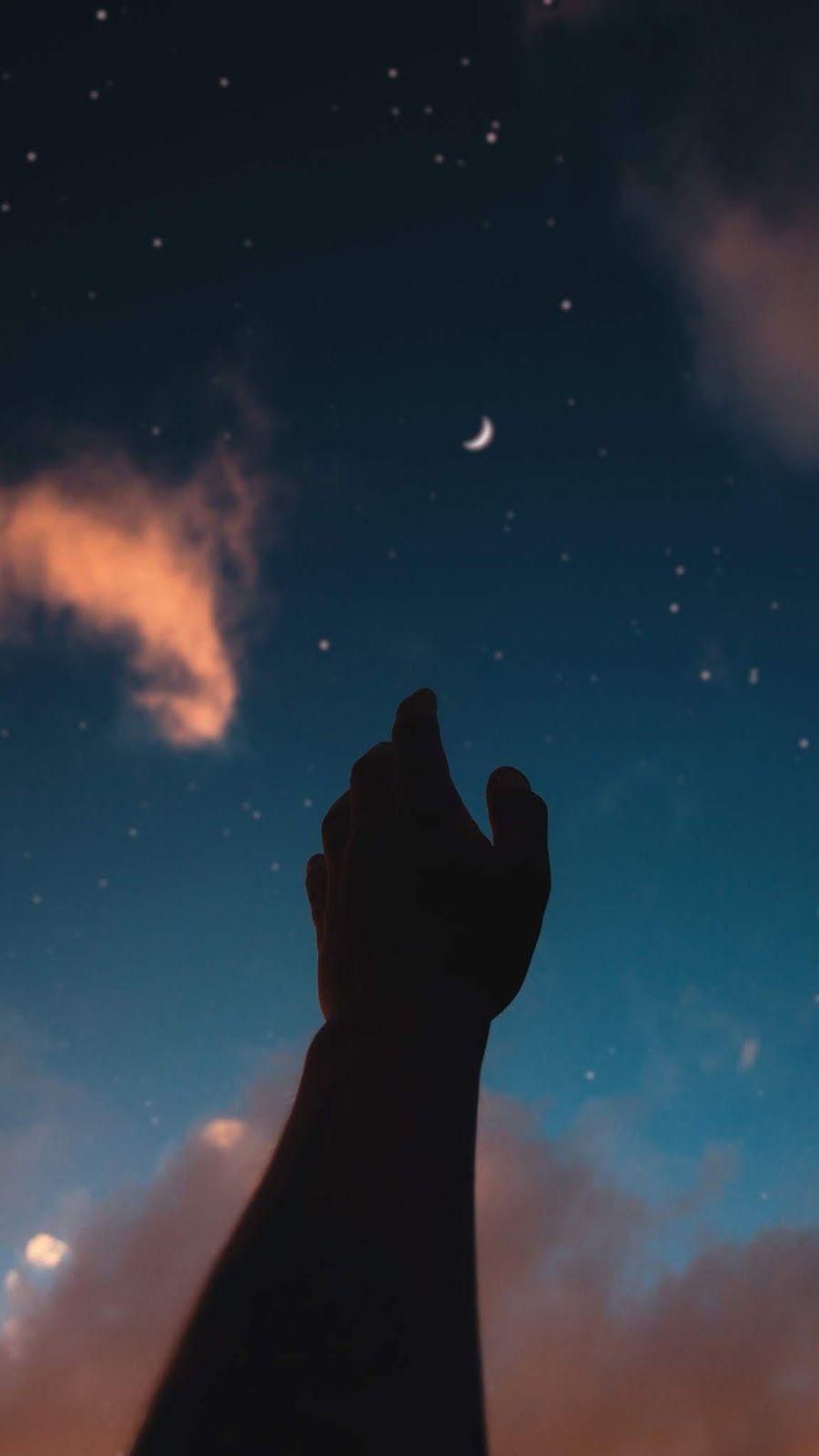A hand reaching out to the moon - Moon