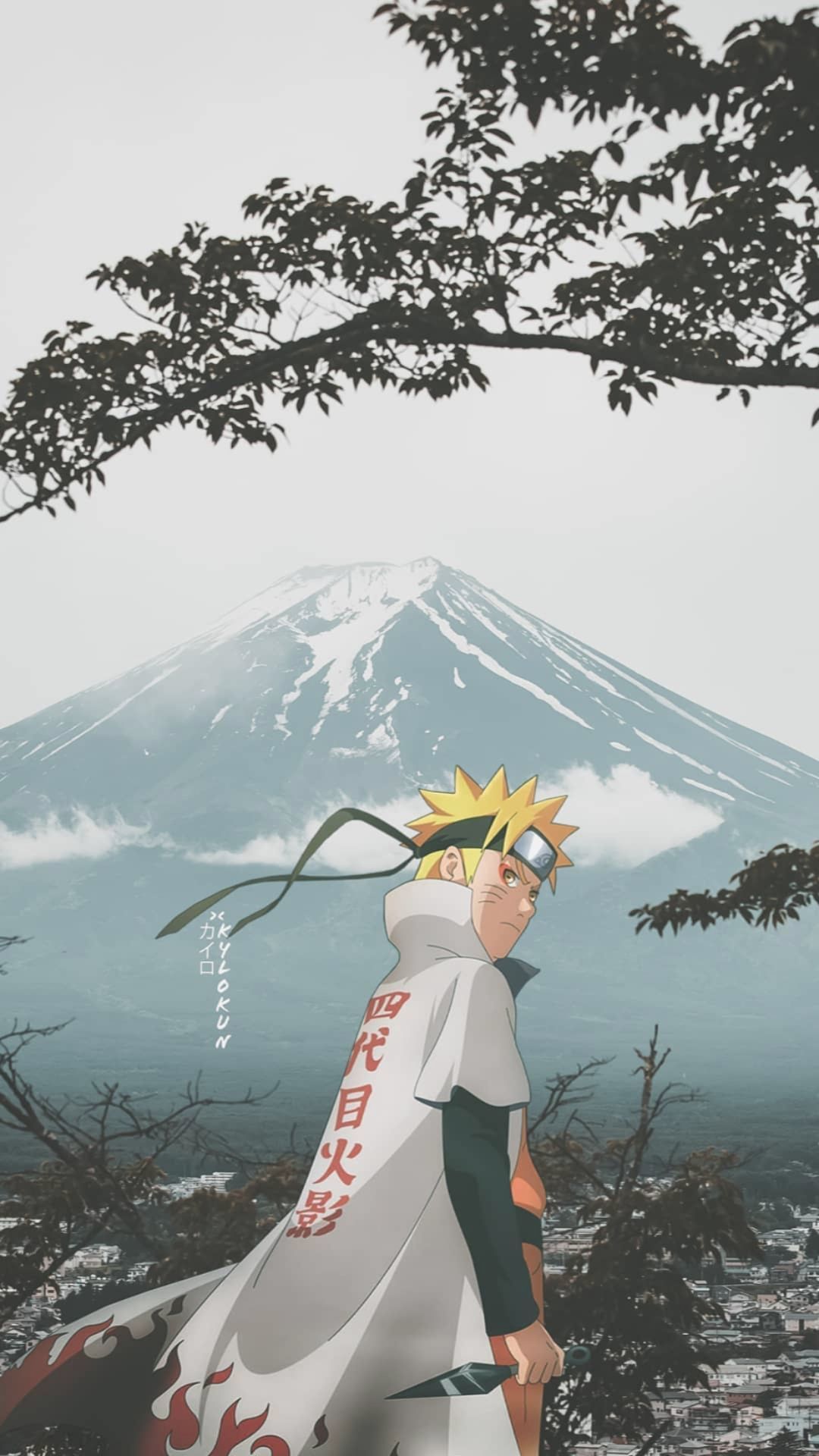 A person standing in front of the mountain - Naruto