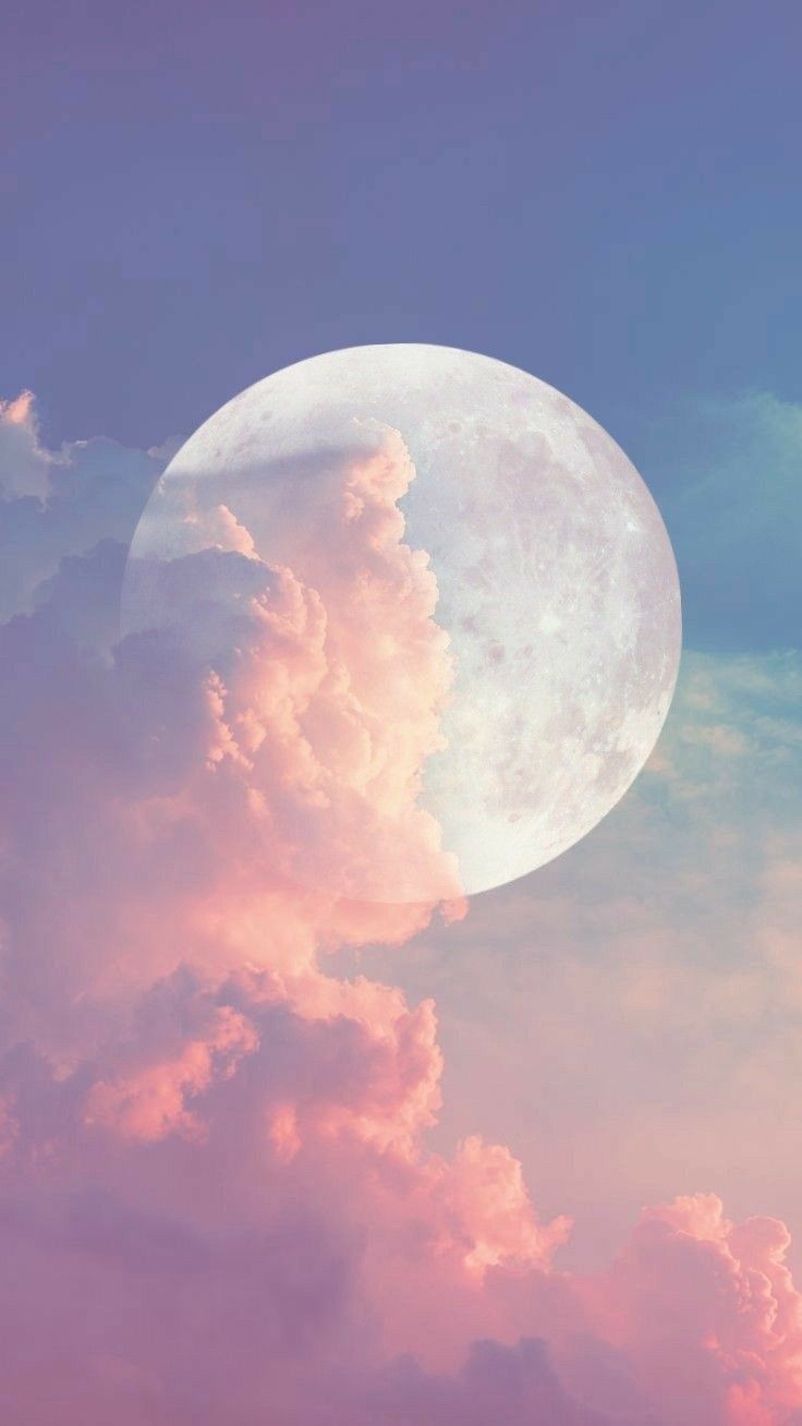 The moon is in a cloudy sky - Moon, beautiful