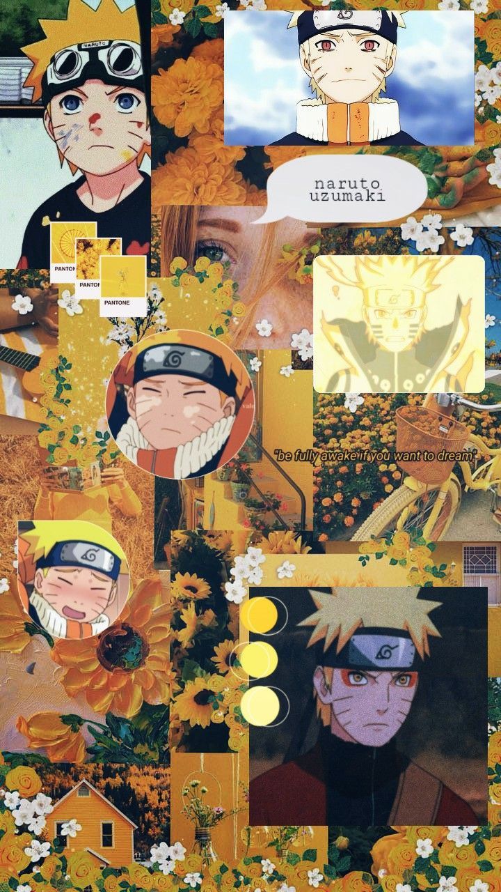 A collage of images with different characters - Naruto