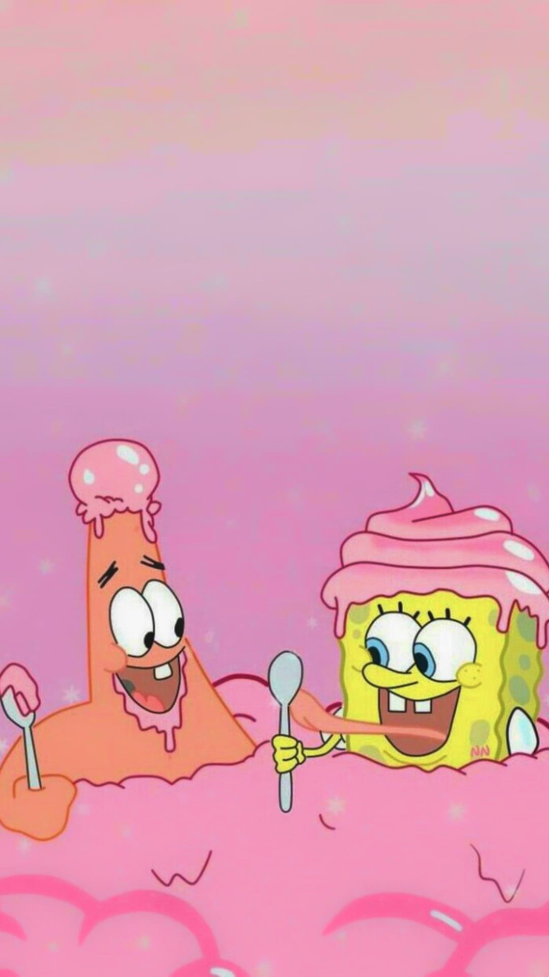 Spongebob and patrick in a pink tub - SpongeBob