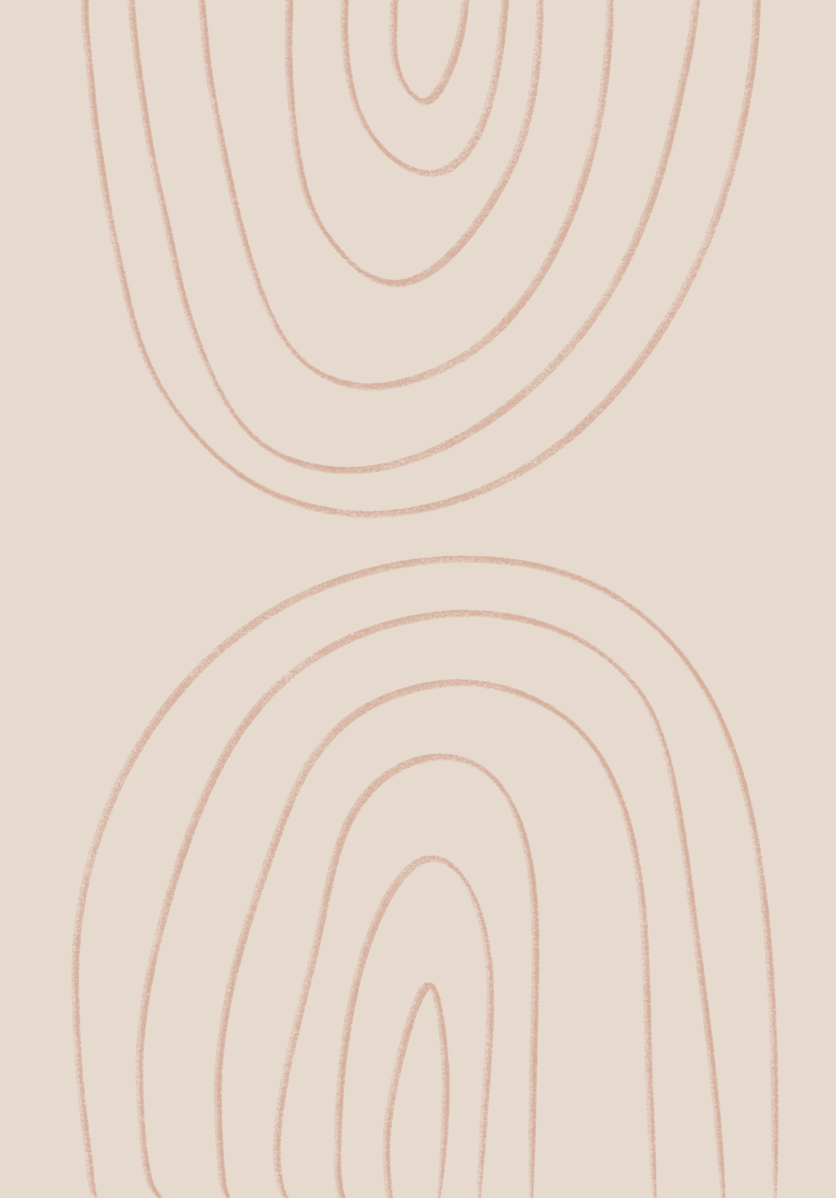 An image of two abstract shapes on a tan background - IPad
