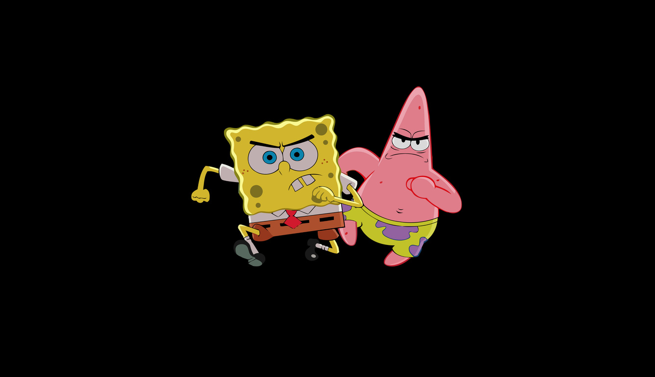 Spongebob and patrick in a fight - SpongeBob