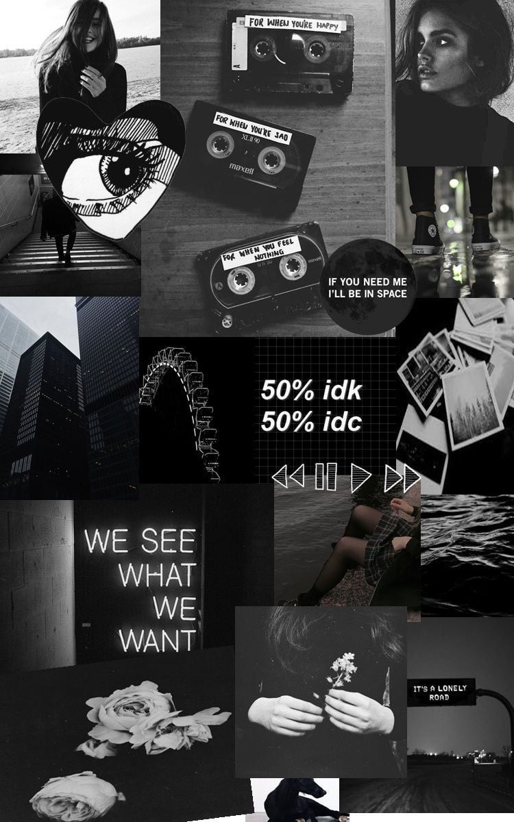 A collage of black and white pictures - Collage, black