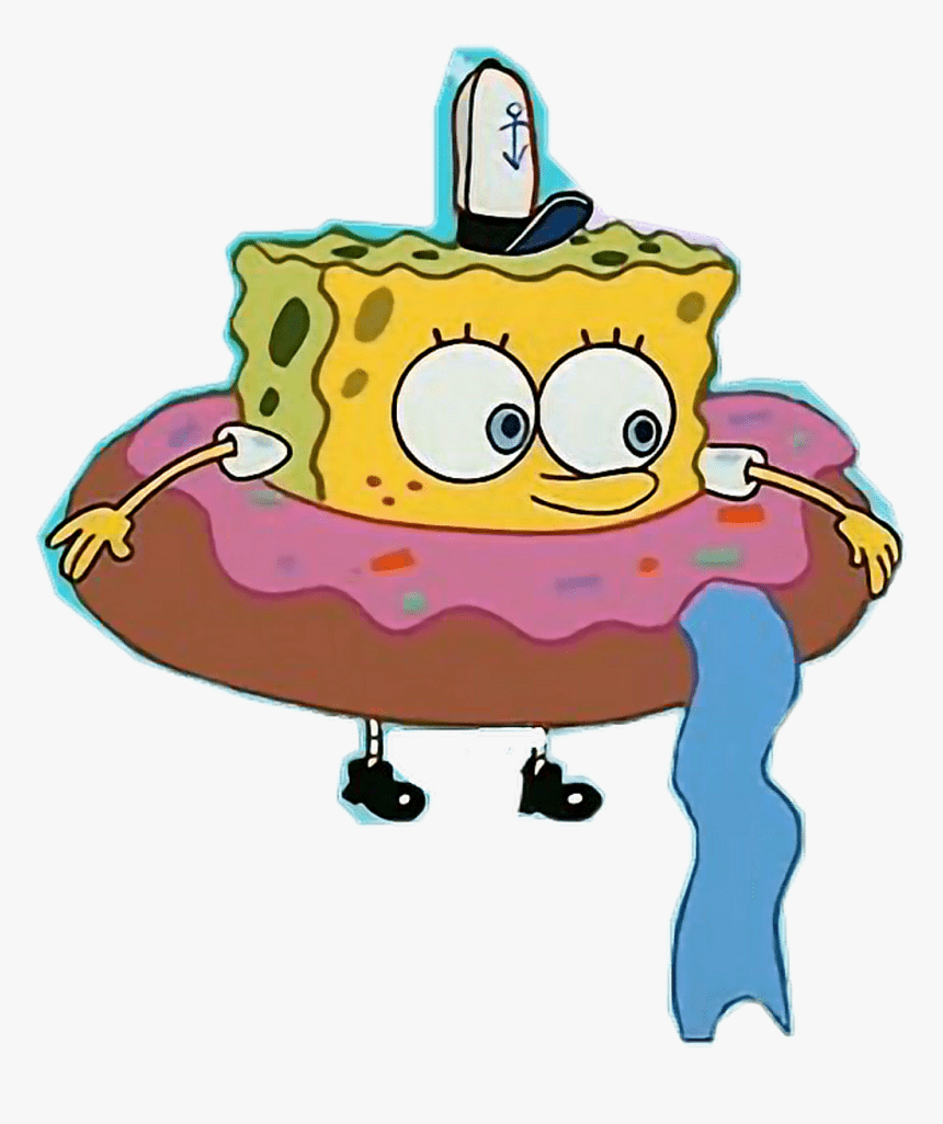 Spongebob squarepants on a doughnut, transparent png download - SpongeBob