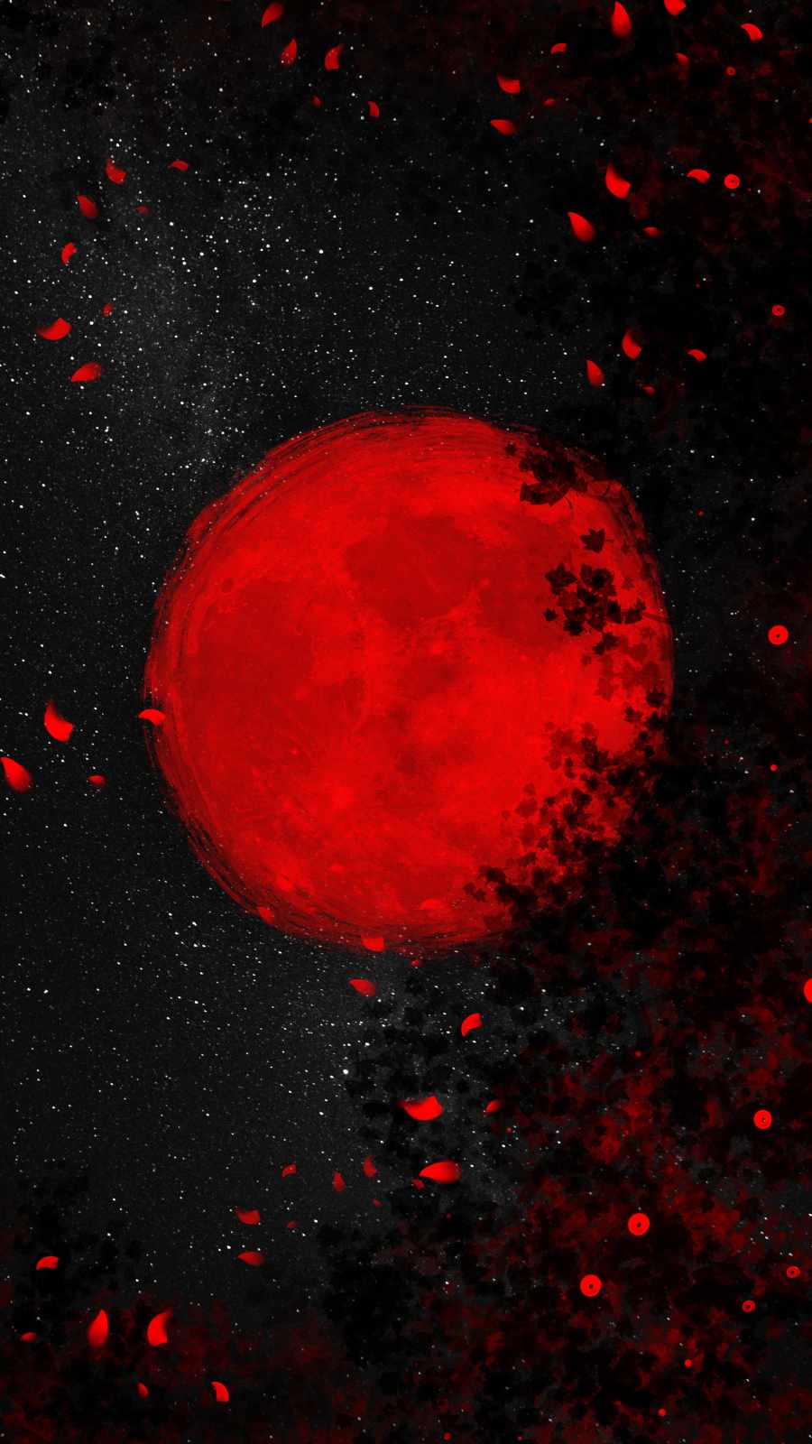 Red moon in the night sky - Moon