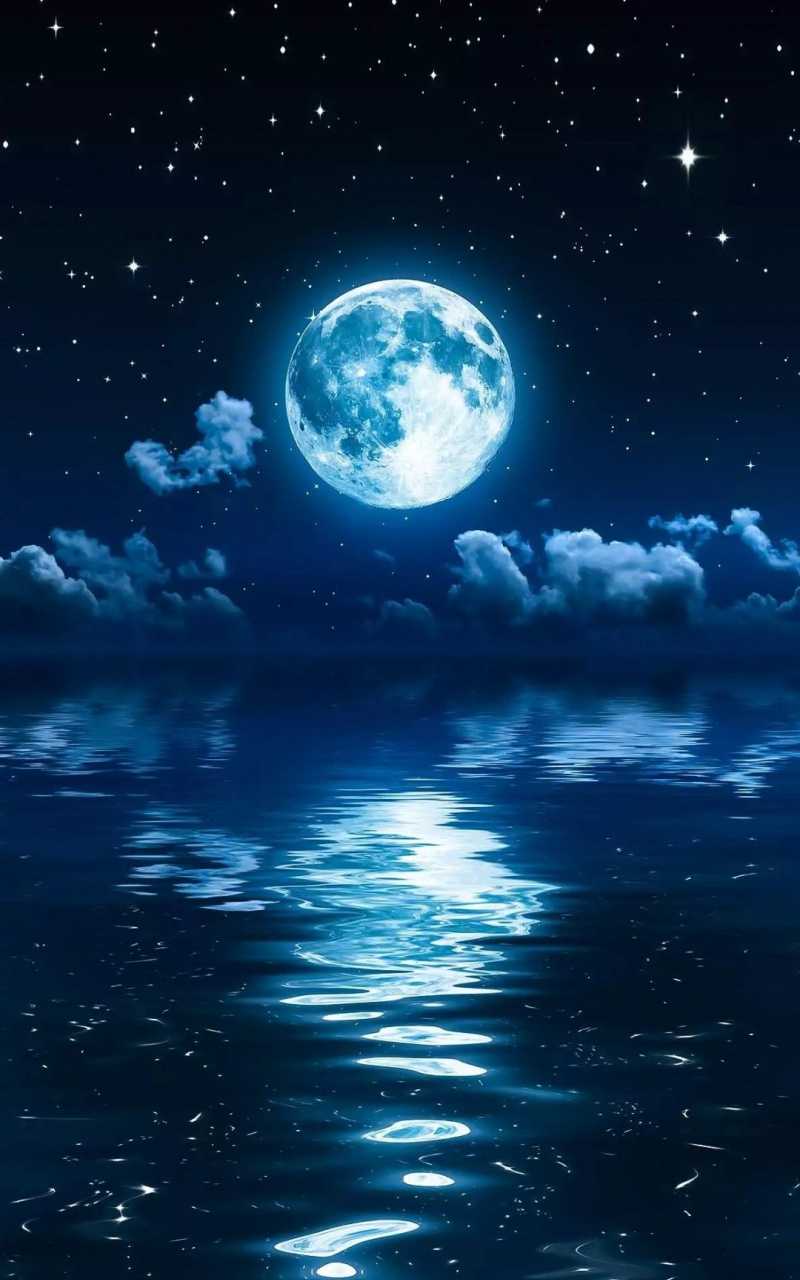 Moon over the water wallpaper - Moon