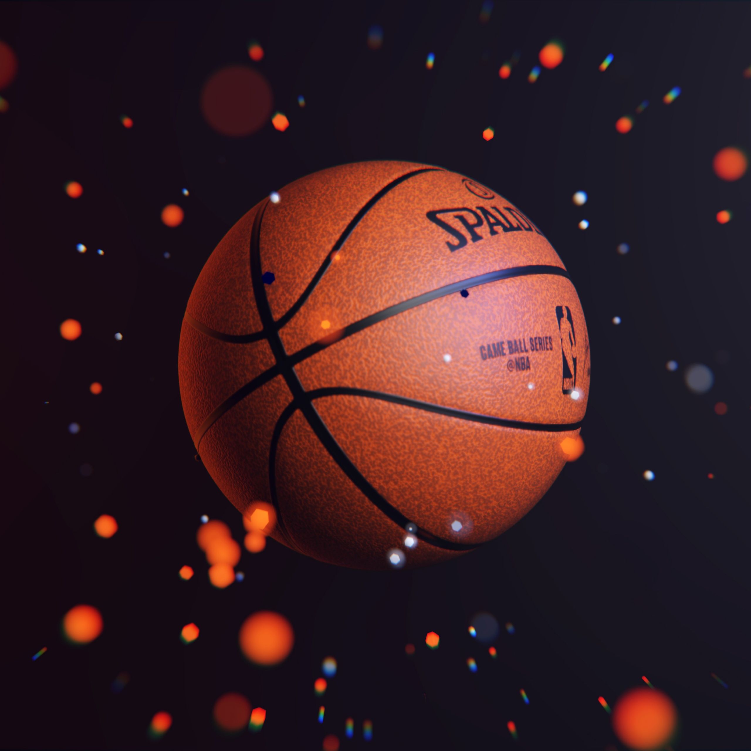 A basketball is shown in the air - Basketball