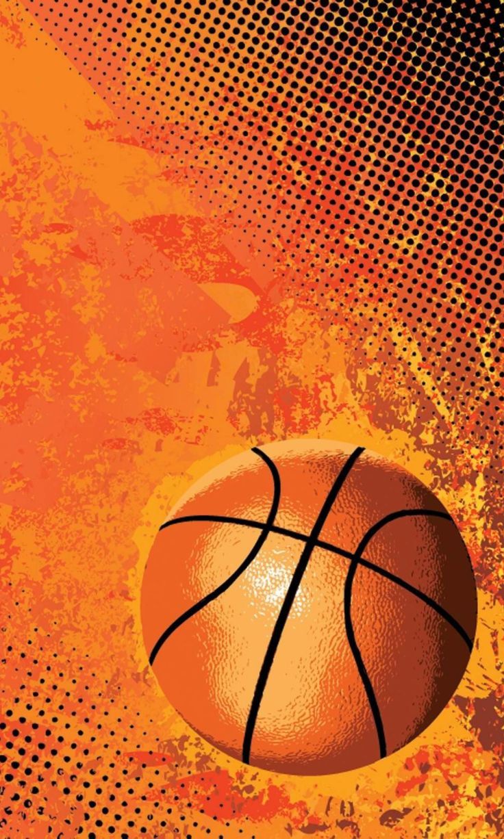 Basketball ball on an orange background - Basketball