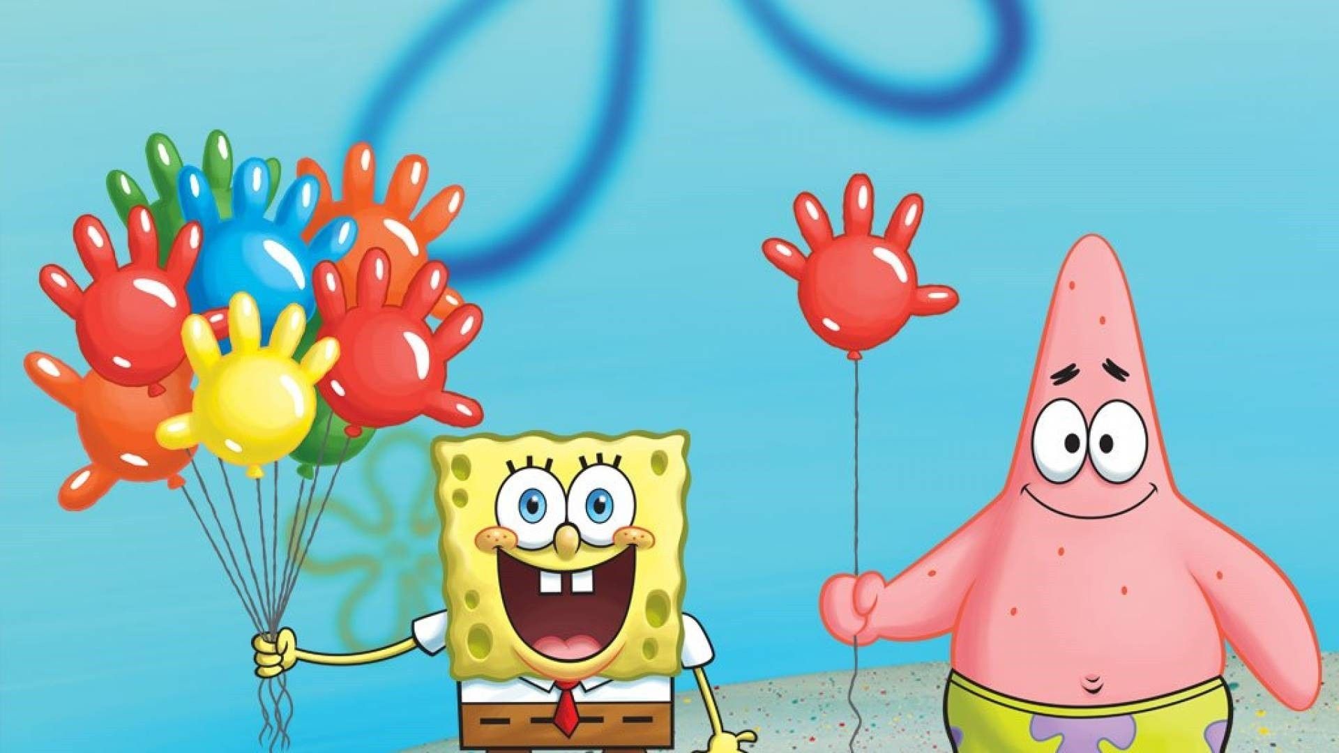 Spongebob squarepants and patrick star with balloons - SpongeBob