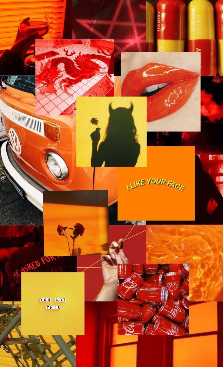 my aesthetic collage. Orange aesthetic, Red aesthetic grunge, Yellow aesthetic