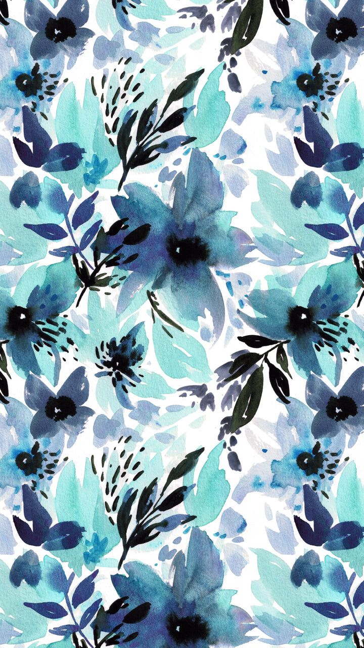 A blue and white floral pattern - May