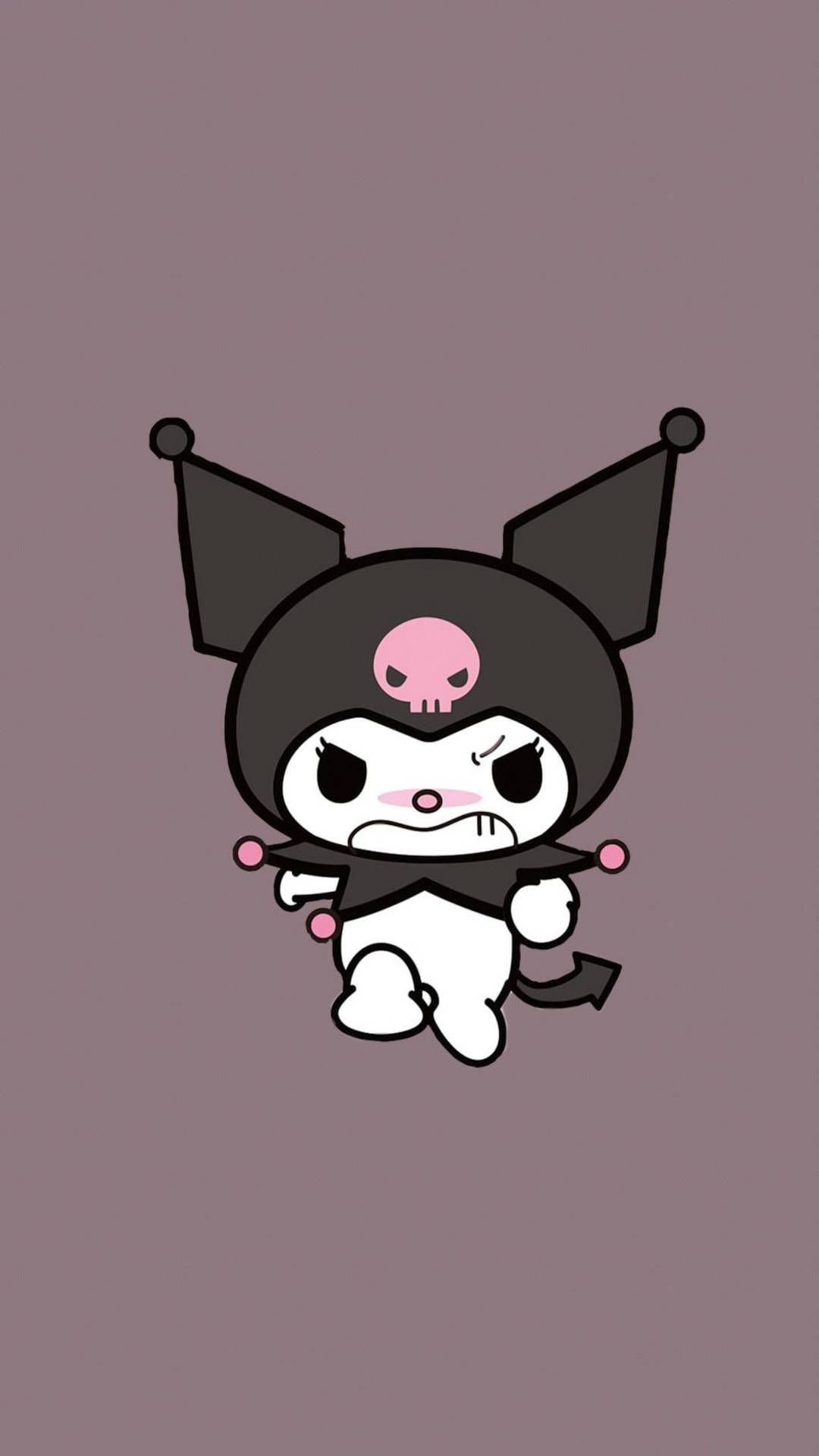 A cartoon cat with black and white ears - Kuromi