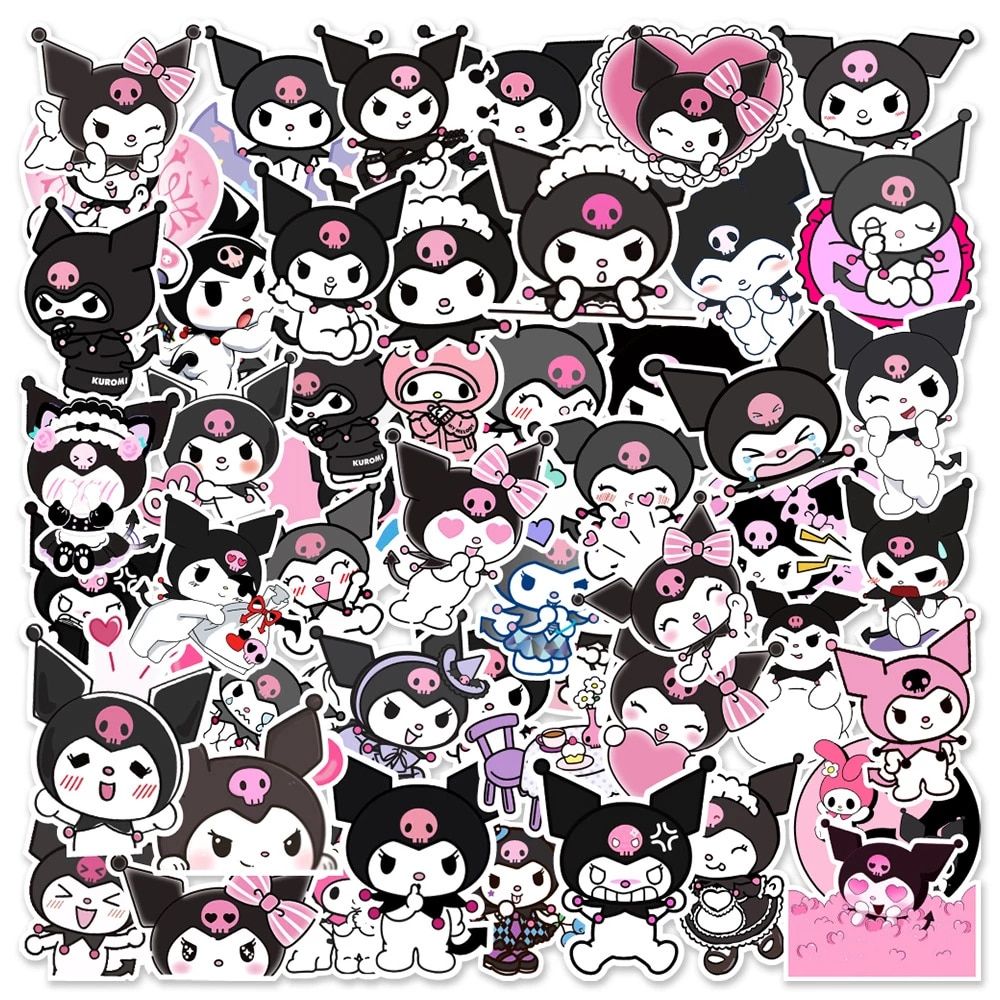 A collection of stickers with various characters - Kuromi