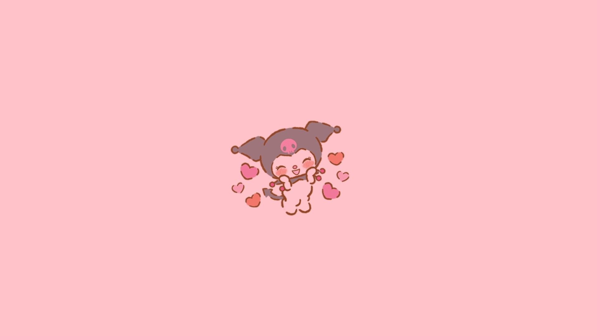Kuromi holding a pink heart - Kuromi