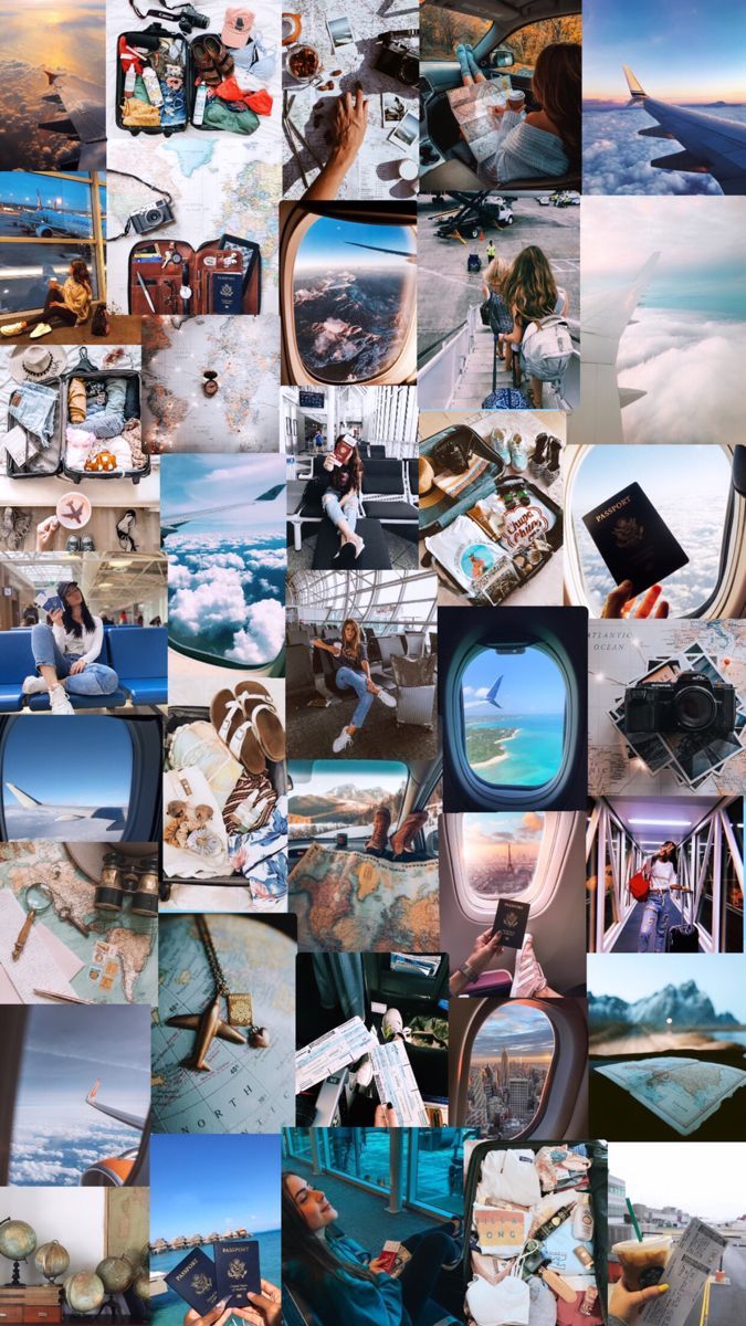 Collage- Travel Aesthetic. Vision board collage, Travel collage, iPhone wallpaper travel