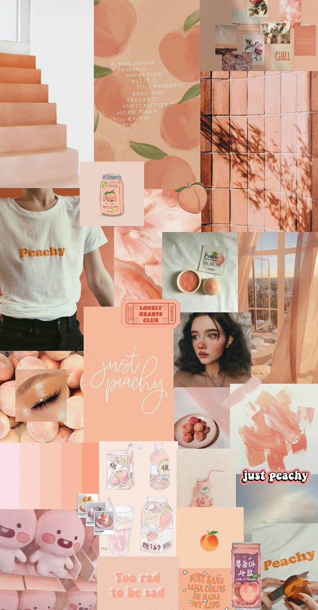 A collage of pictures with peachy colors - Peach