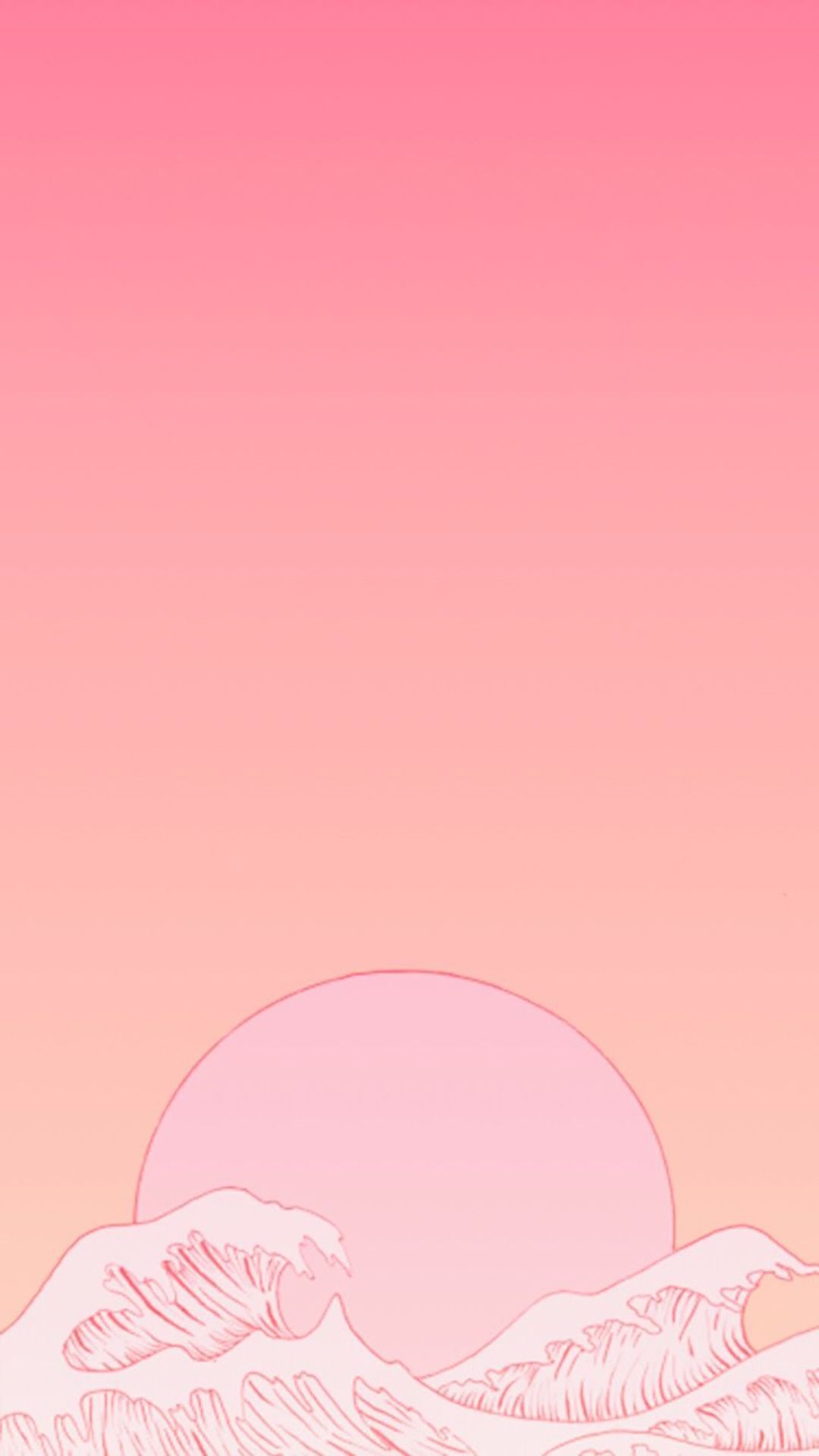 IPhone wallpaper aesthetic sunset pink with high-resolution 1080x1920 pixel. You can use this wallpaper for your iPhone 5, 6, 7, 8, X, XS, XR backgrounds, Mobile Screensaver, or iPad Lock Screen - Wave