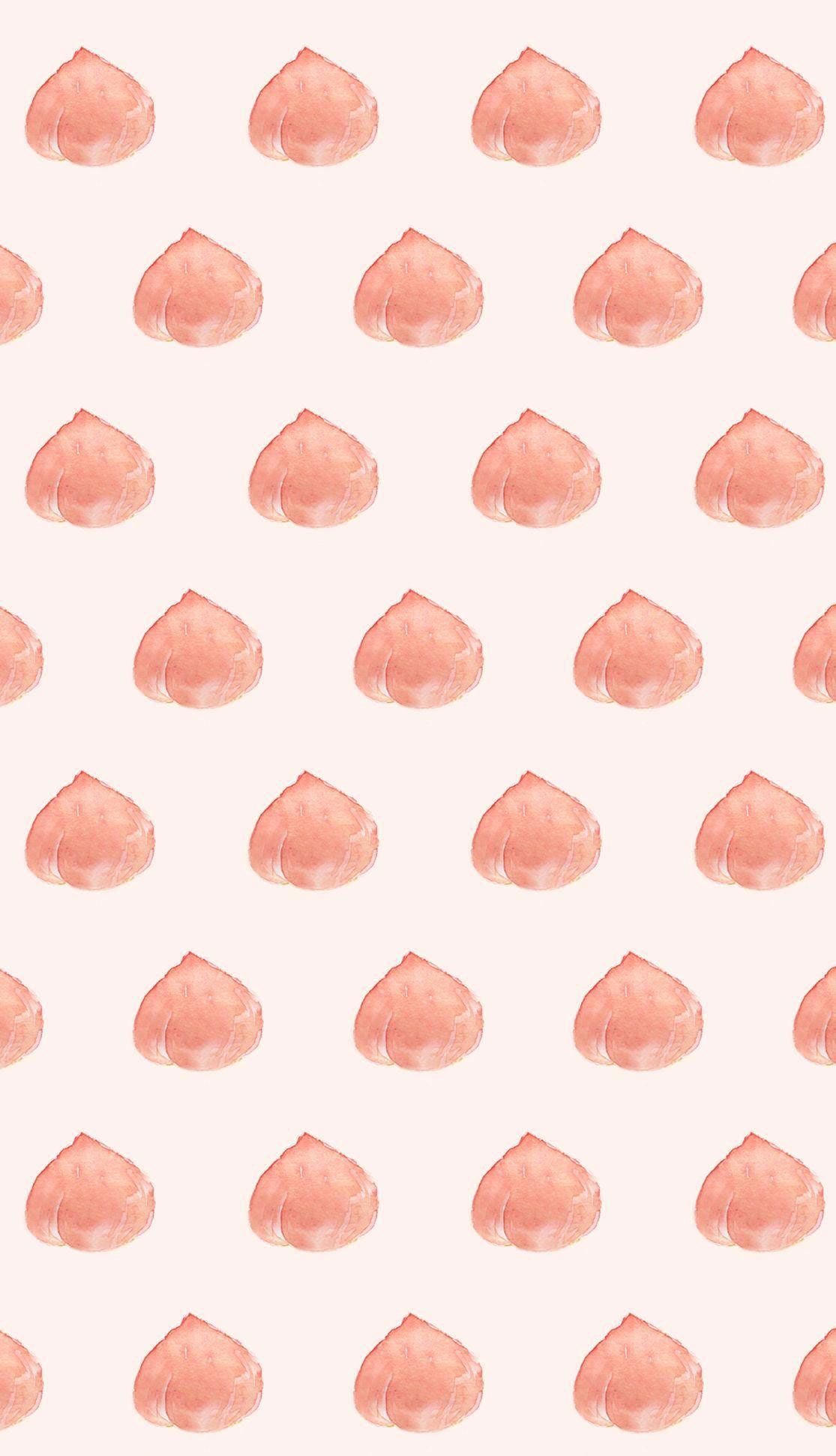 IPhone wallpaper, watercolor, peach, pattern, background, cute, girly, phone, tech, aesthetic - Peach, March
