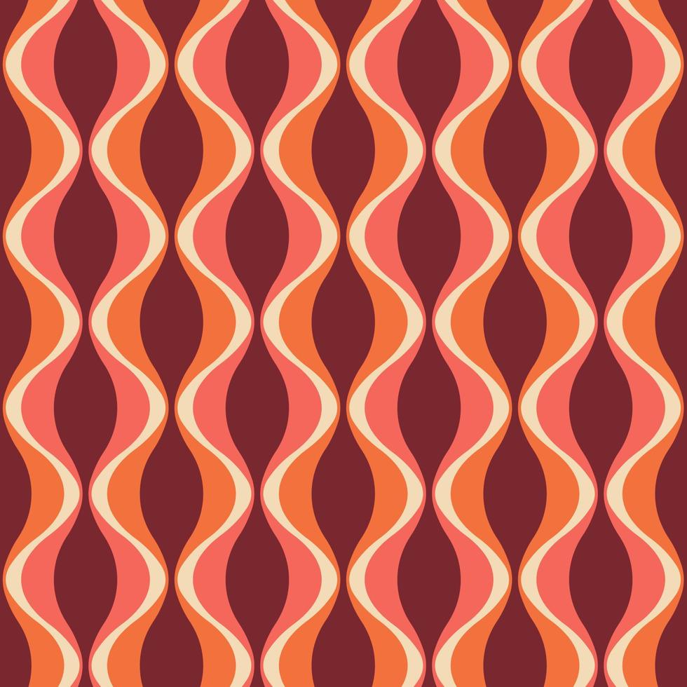 An orange and red wavy striped pattern - 50s