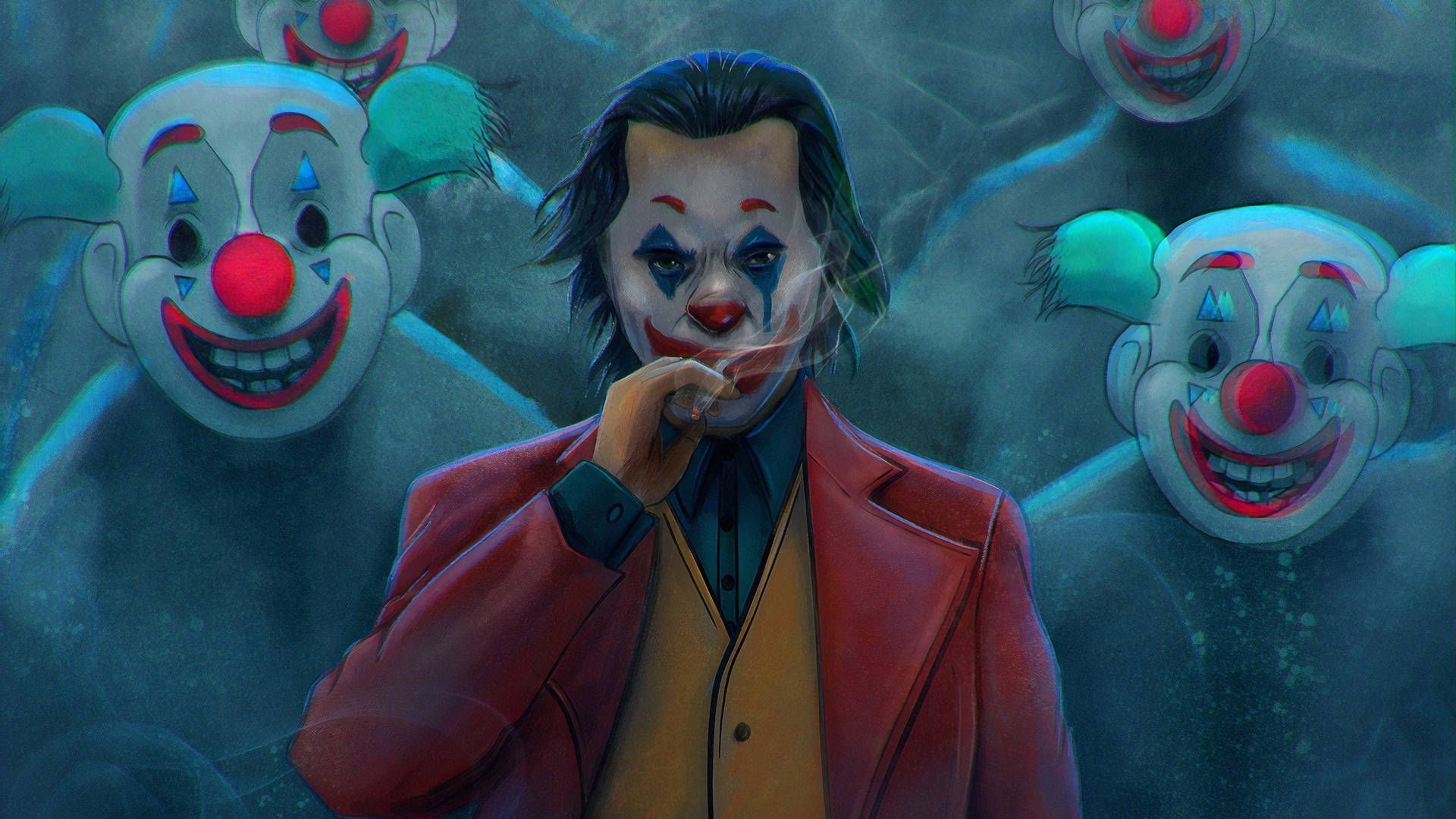 A clown with many other people in the background - Clown