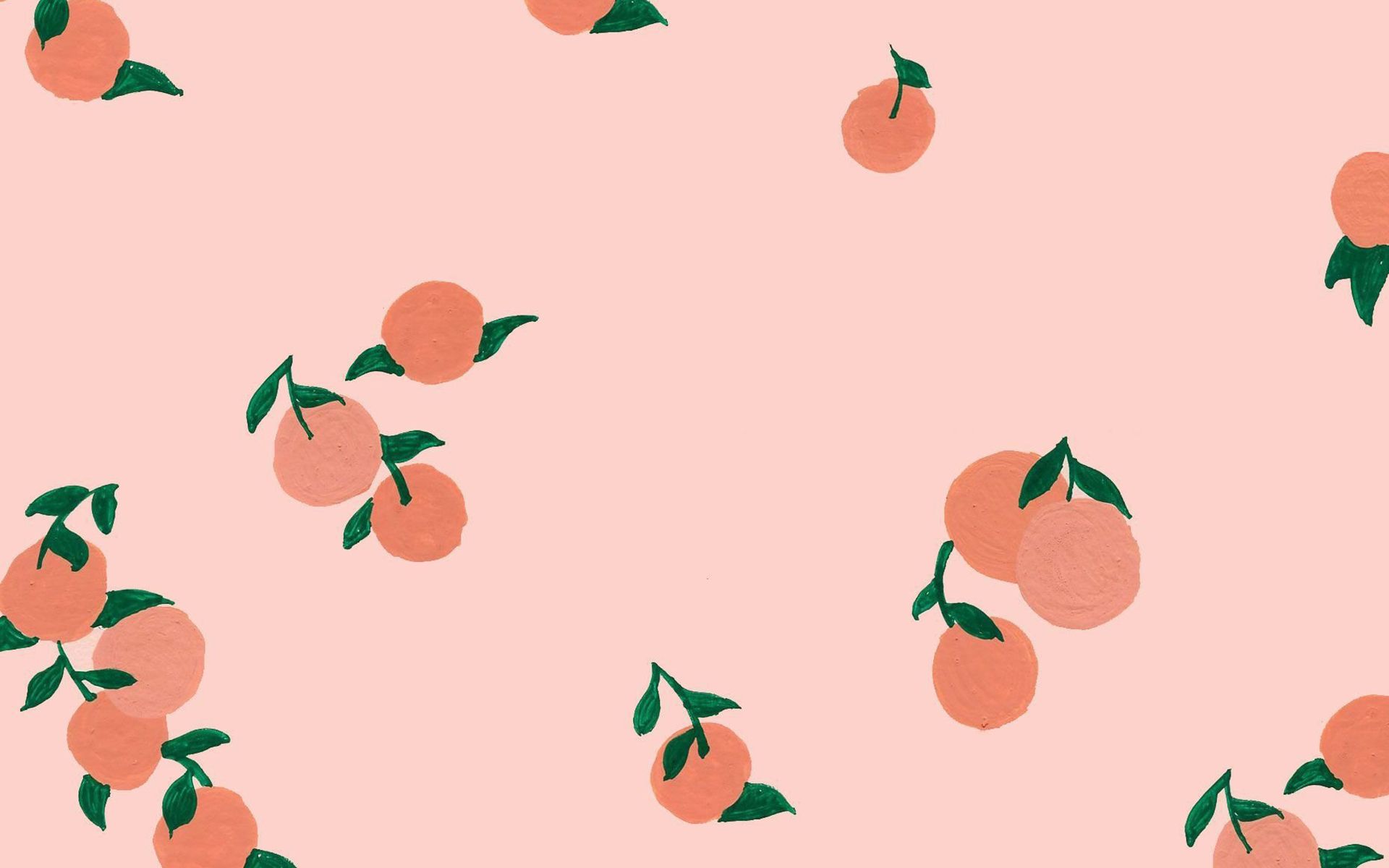 A pattern of oranges on pink background - Peach, fruit