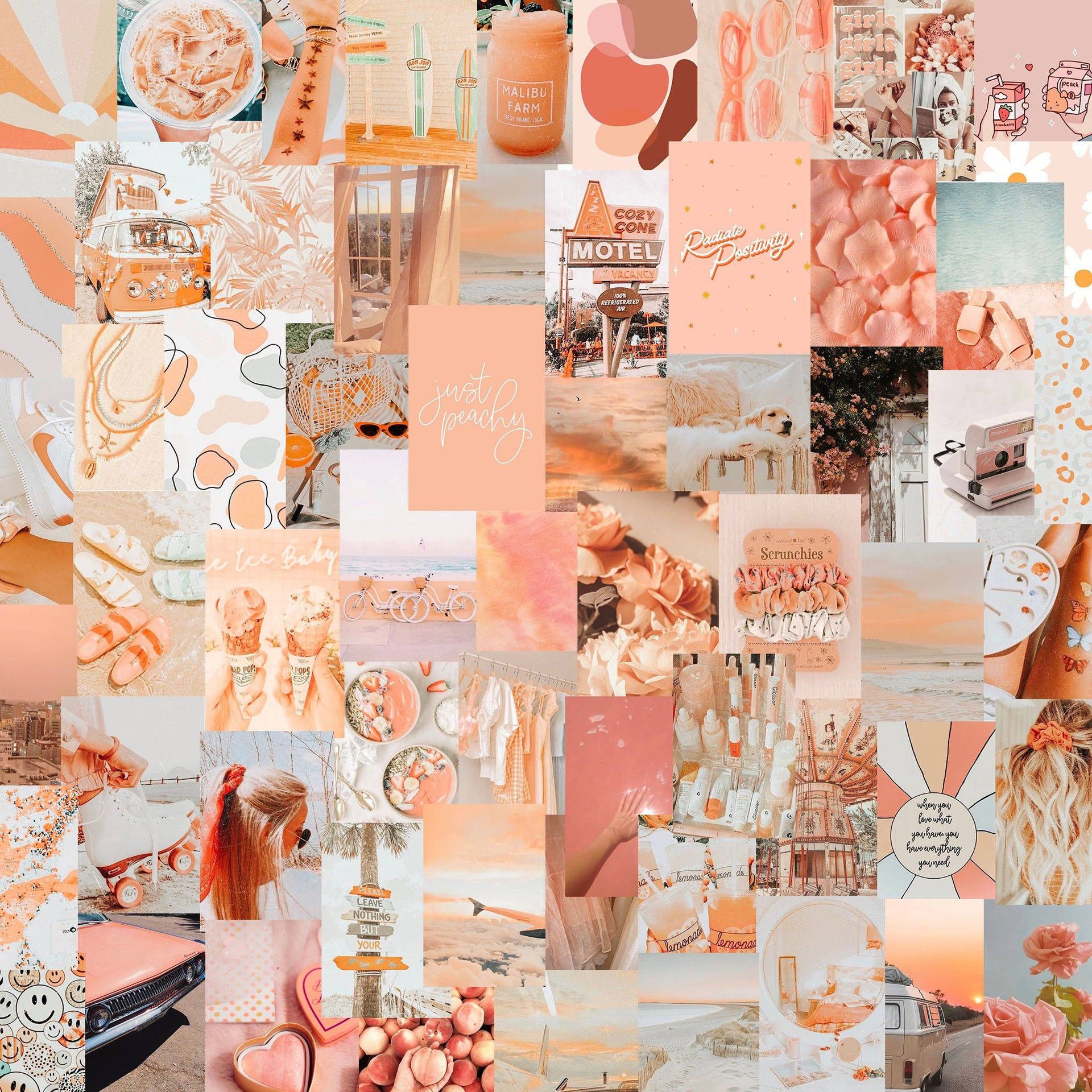 Download Peach Aesthetic Collage With Orange Tones Wallpaper
