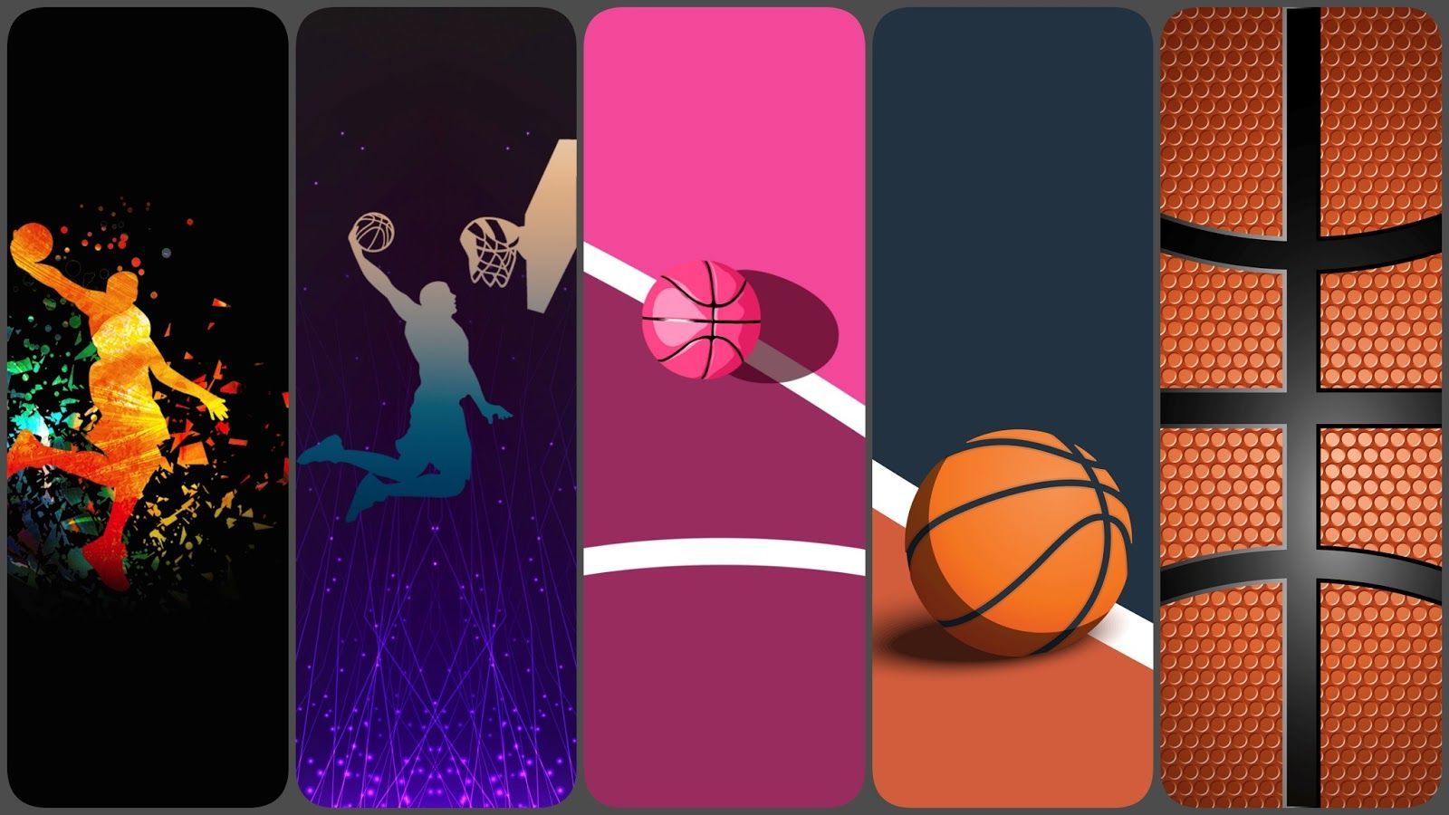 A set of four different sports themed wallpapers - Basketball